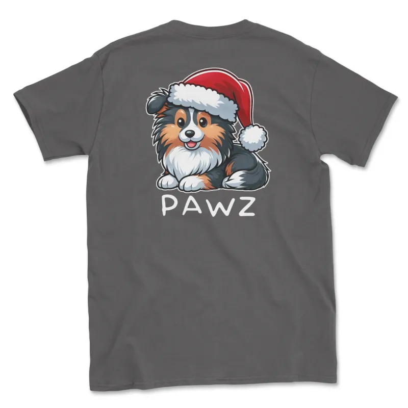 Sheltie Christmas (Adult Short Sleeve T-Shirt) sold by PAWZ