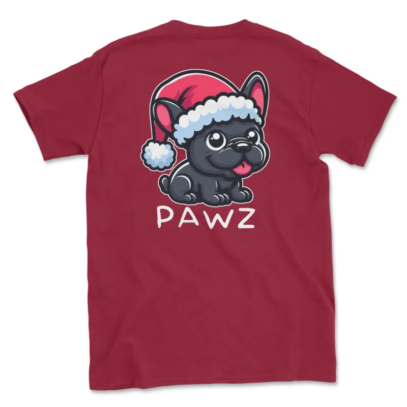 Frenchie Christmas (Adult Short Sleeve T-Shirt) sold by PAWZ