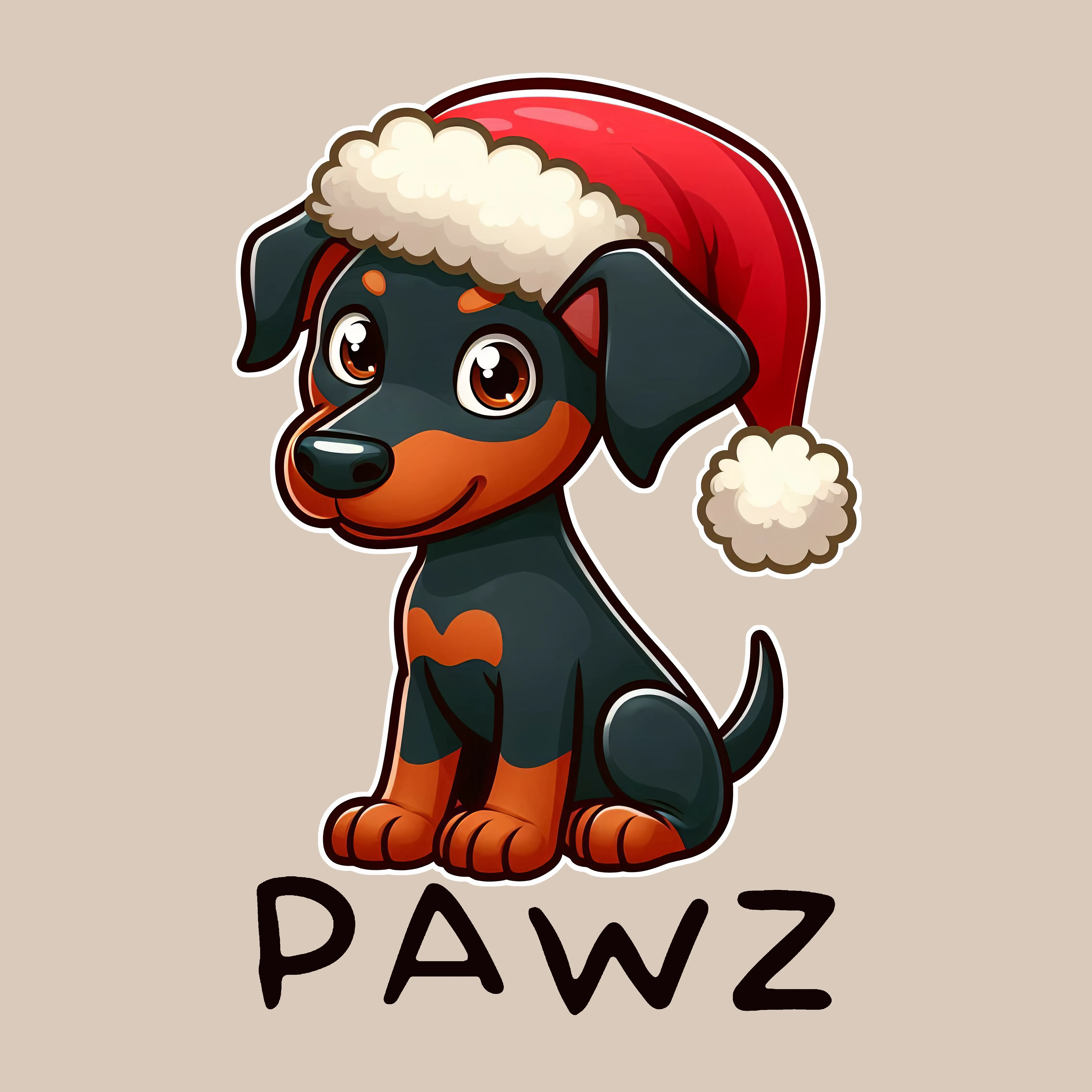 Doberman Christmas (Adult Short Sleeve T-Shirt) sold by PAWZ product image thumbnail 3