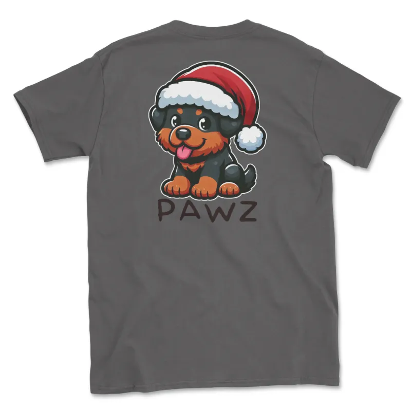Rottweiler Christmas (Adult Short Sleeve T-Shirt) sold by PAWZ