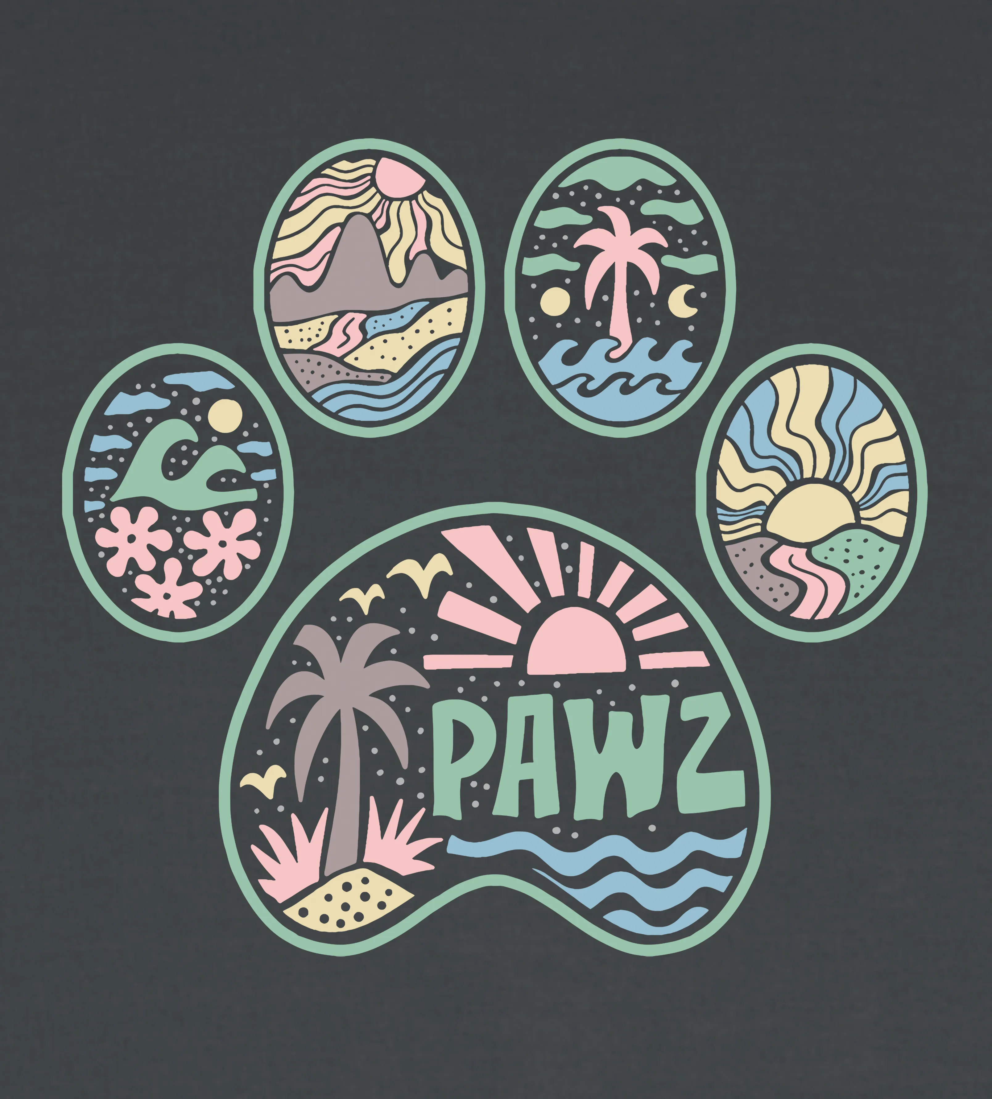 Beach Sunrise (Adult Crewneck) sold by PAWZ product image thumbnail 3