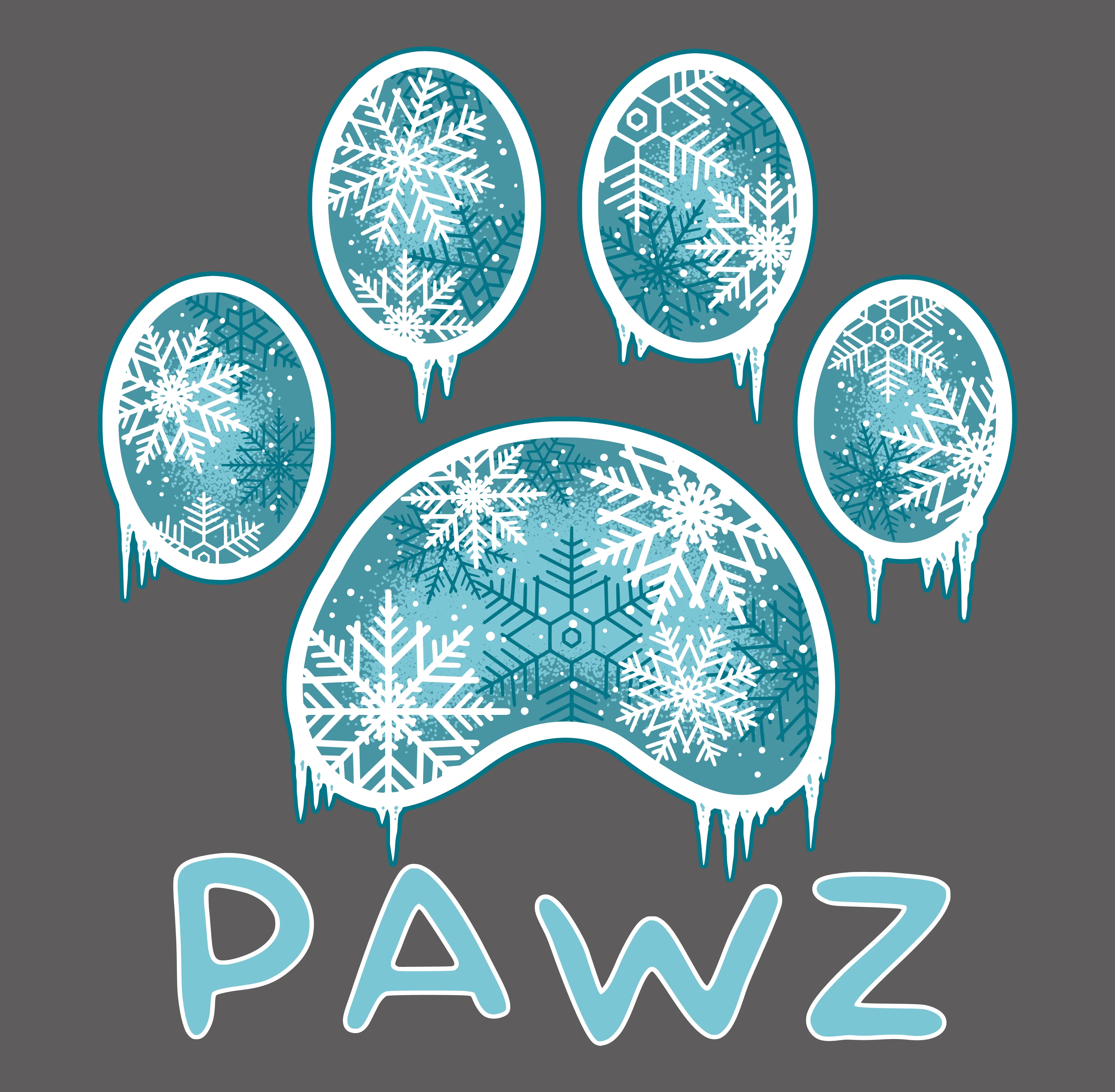 Snowflake Paw (Adult Crewneck) sold by PAWZ product image thumbnail 3