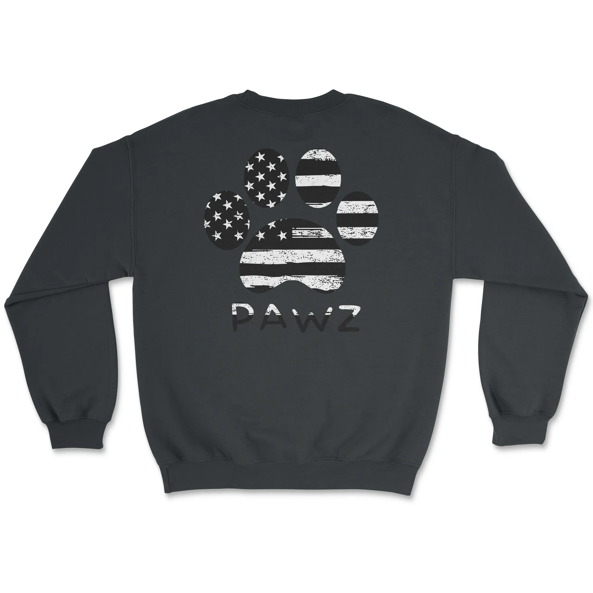 B/W Flag Paw (Adult Crewneck) sold by PAWZ