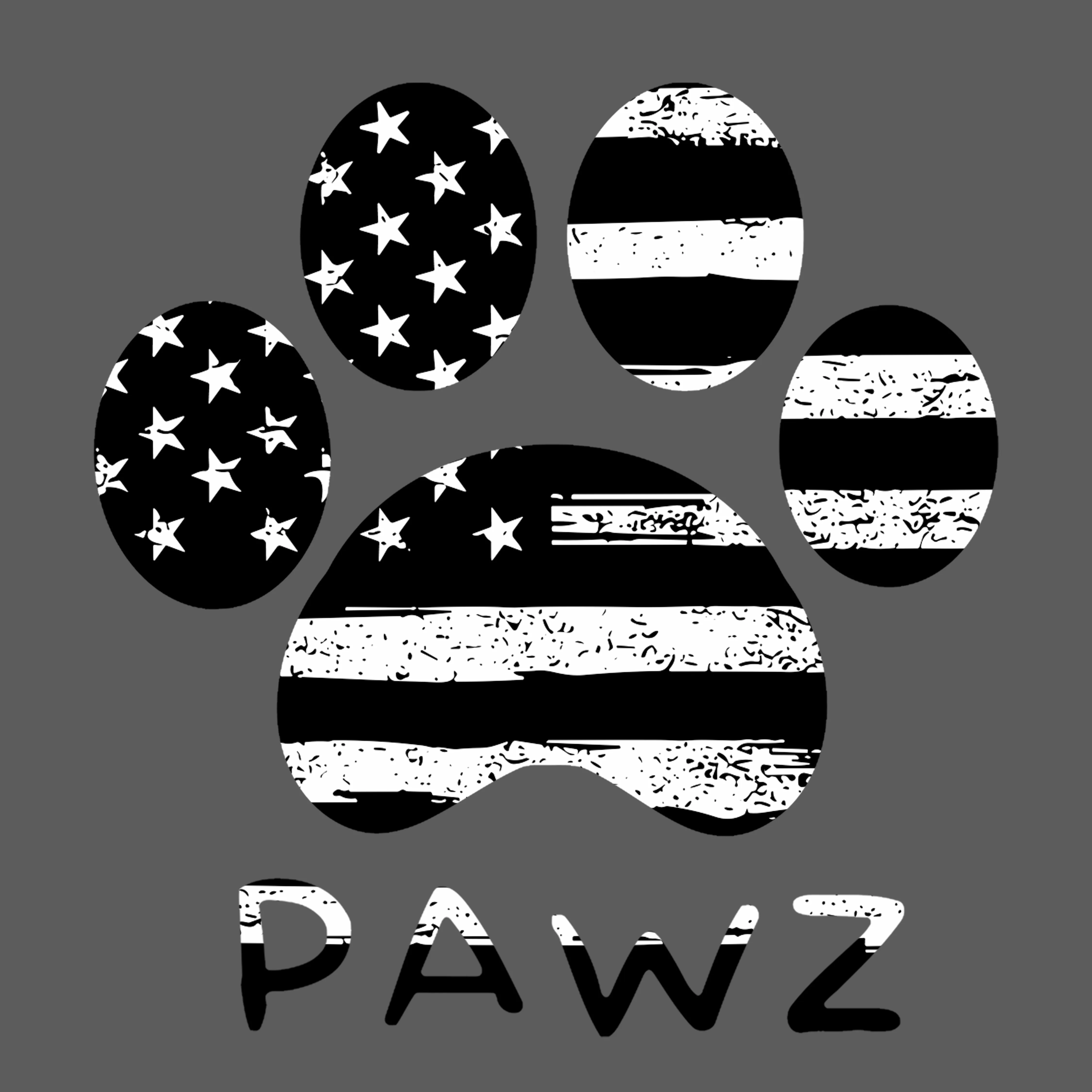 B/W Flag Paw (Adult Crewneck) sold by PAWZ product image thumbnail 3