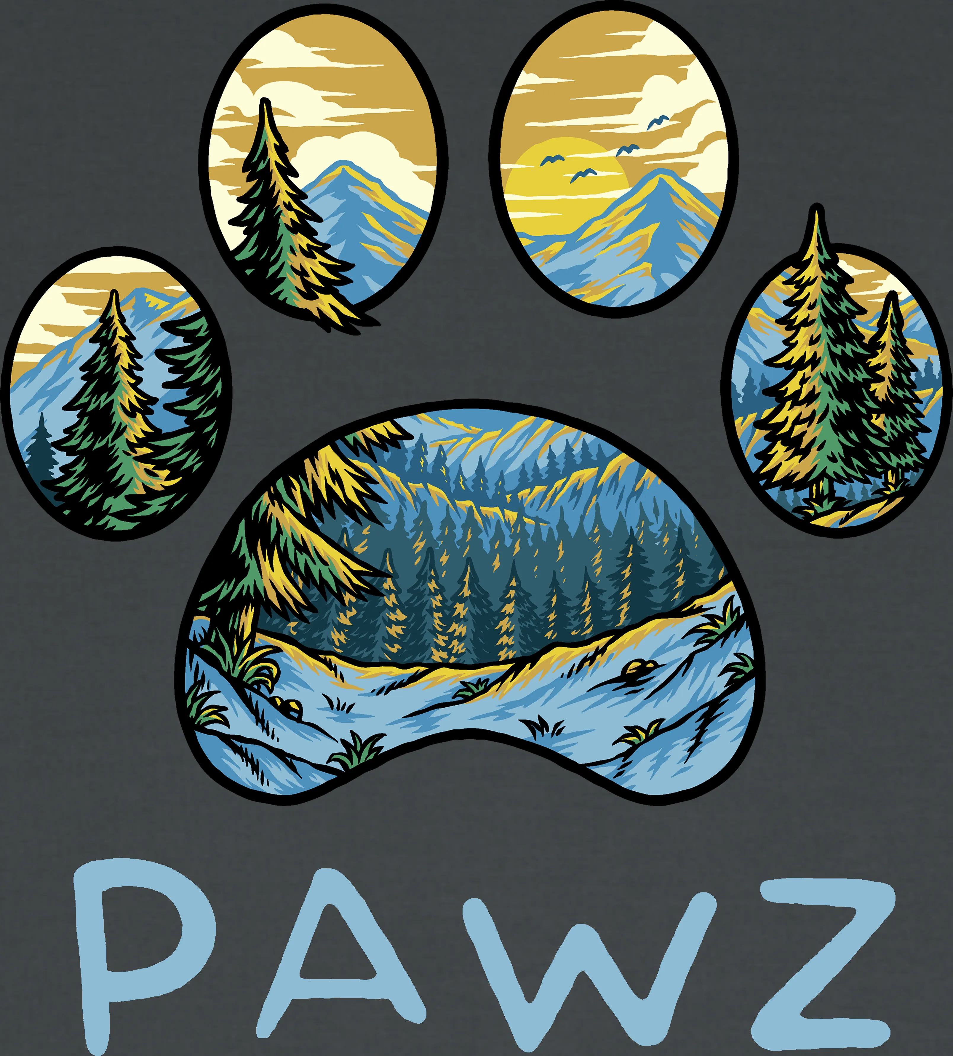 Mountain Landscape (Adult Crewneck) sold by PAWZ product image thumbnail 3