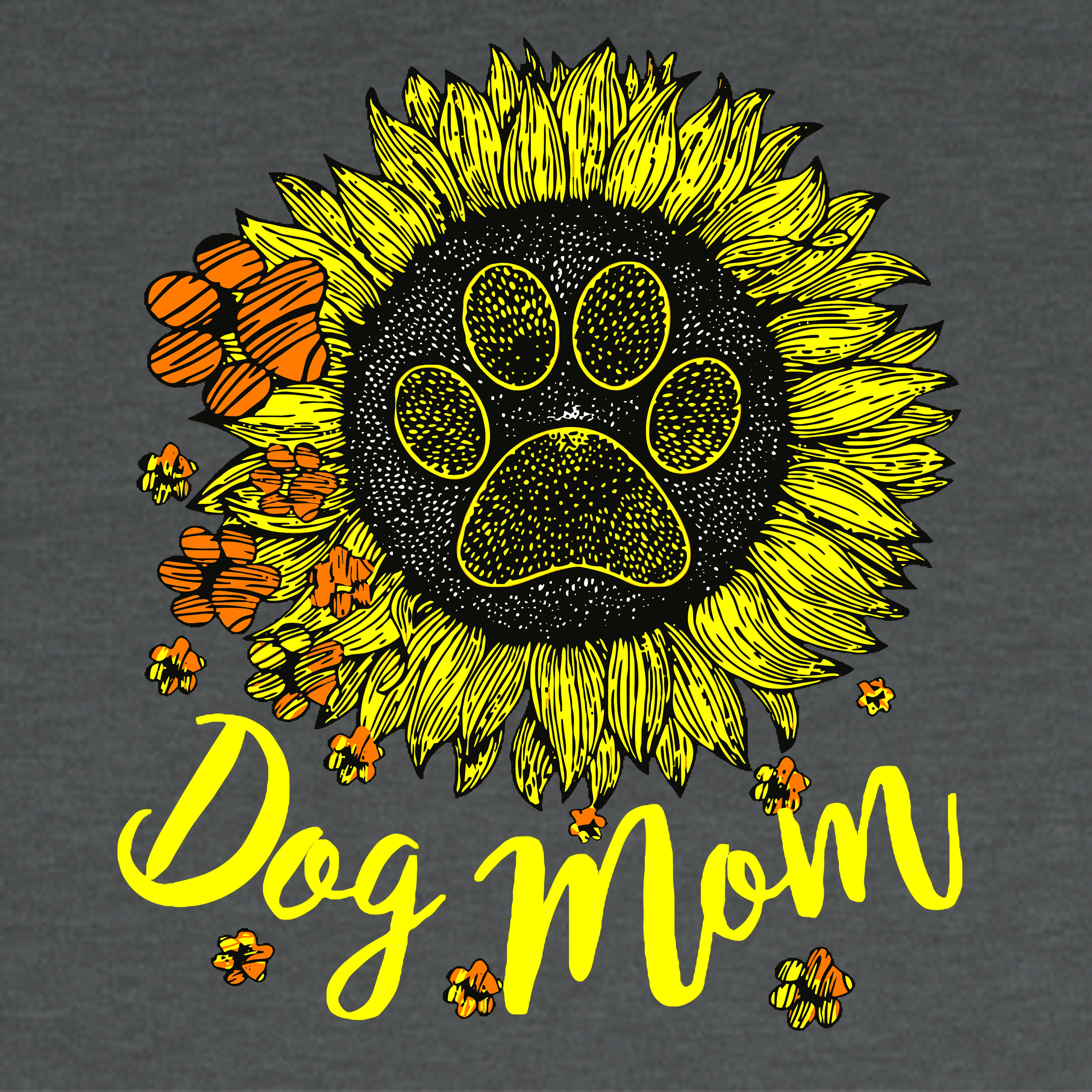 Dog Mom - Sunflower Front Print (Adult Crewneck) sold by PAWZ product image thumbnail 2