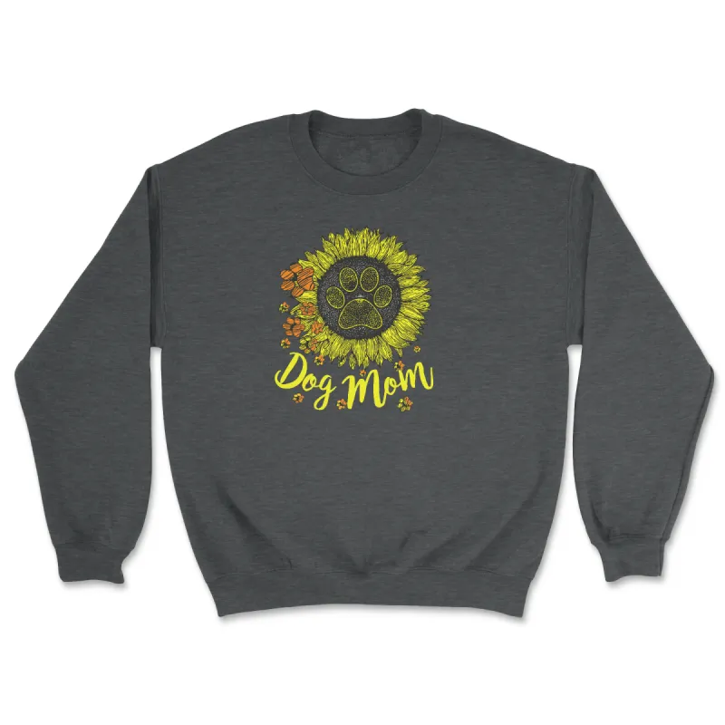 Dog Mom - Sunflower Front Print (Adult Crewneck) sold by PAWZ