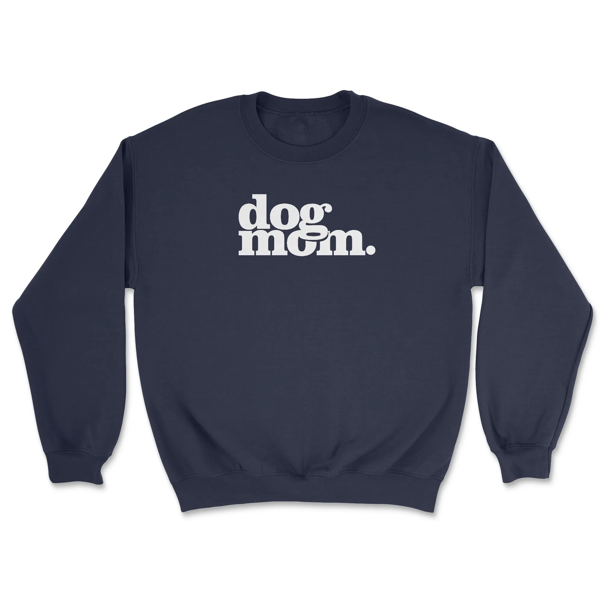 Dog Mom (White) - Navy (Adult Crewneck) sold by PAWZ