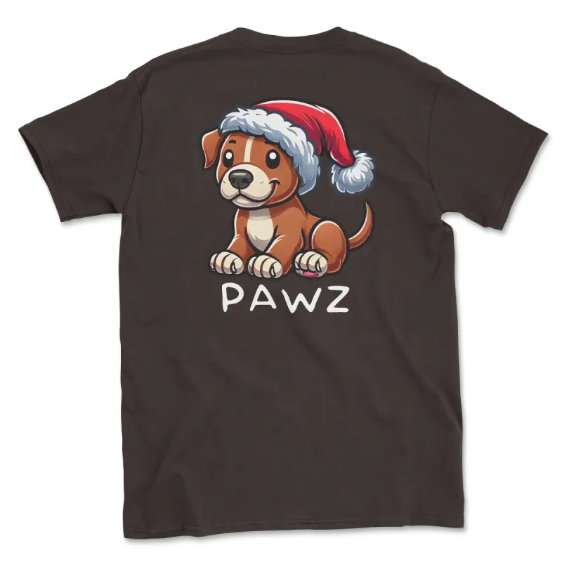 Brown Staffy Christmas (Adult Short Sleeve T-Shirt) made by PAWZ