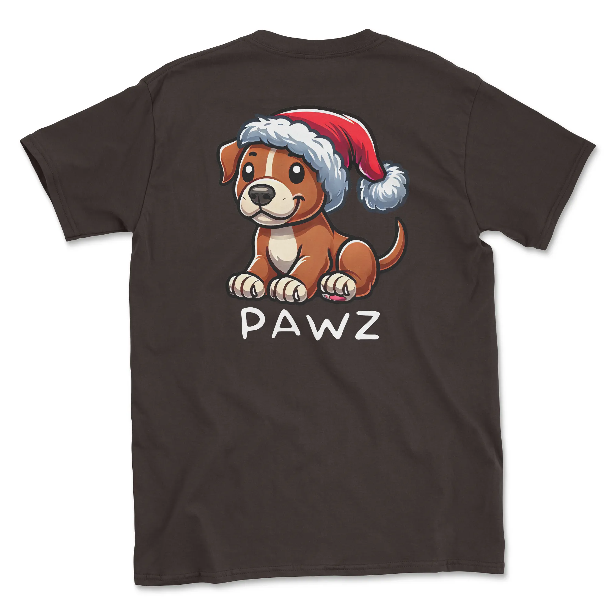 Brown Staffy Christmas (Adult Short Sleeve T-Shirt) sold by PAWZ