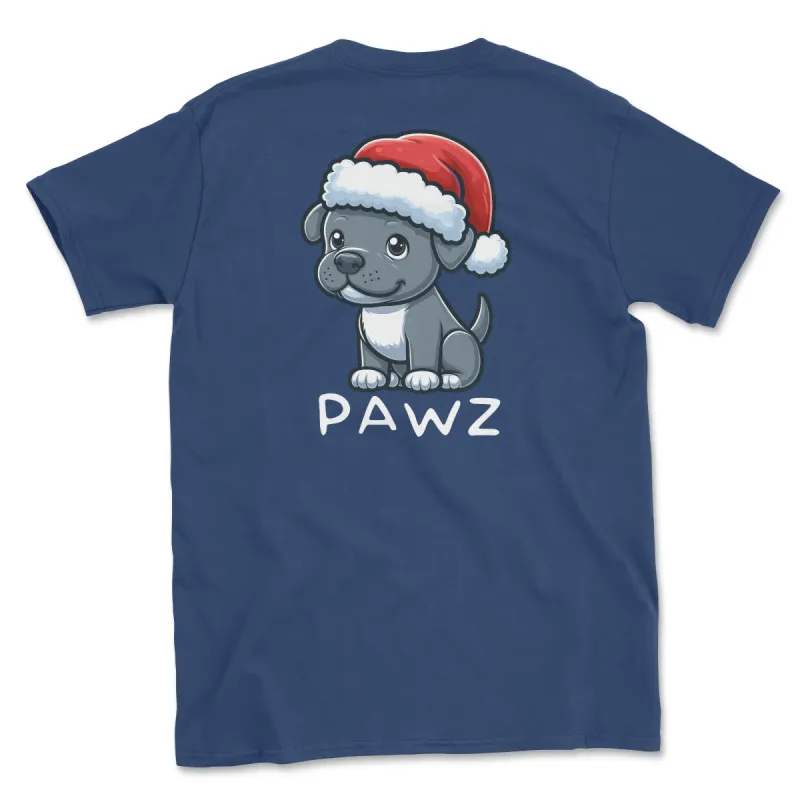 Grey Pitbull Christmas (Adult Short Sleeve T-Shirt) sold by PAWZ