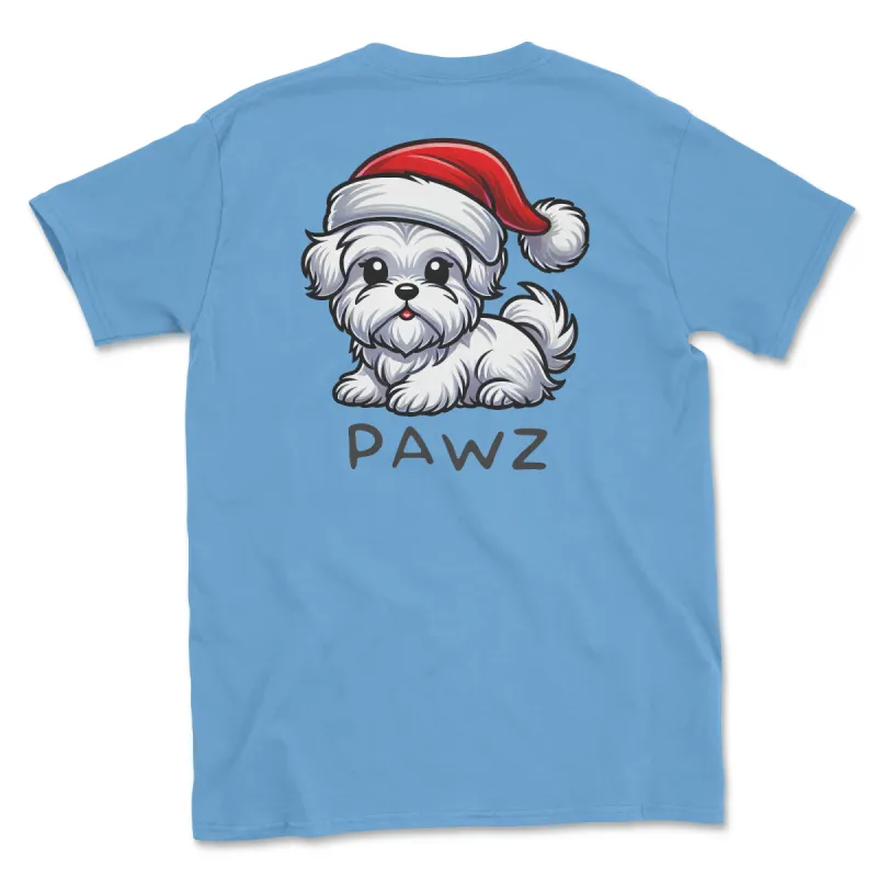 Maltese Christmas (Adult Short Sleeve T-Shirt) sold by PAWZ