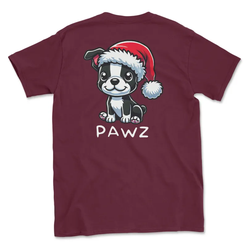 Boston Terrier Christmas (Adult Short Sleeve T-Shirt) made by PAWZ