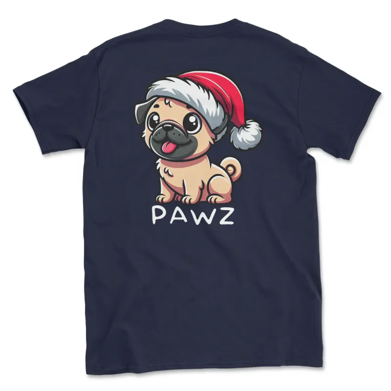 Pug Christmas (Adult Short Sleeve T-Shirt) sold by PAWZ