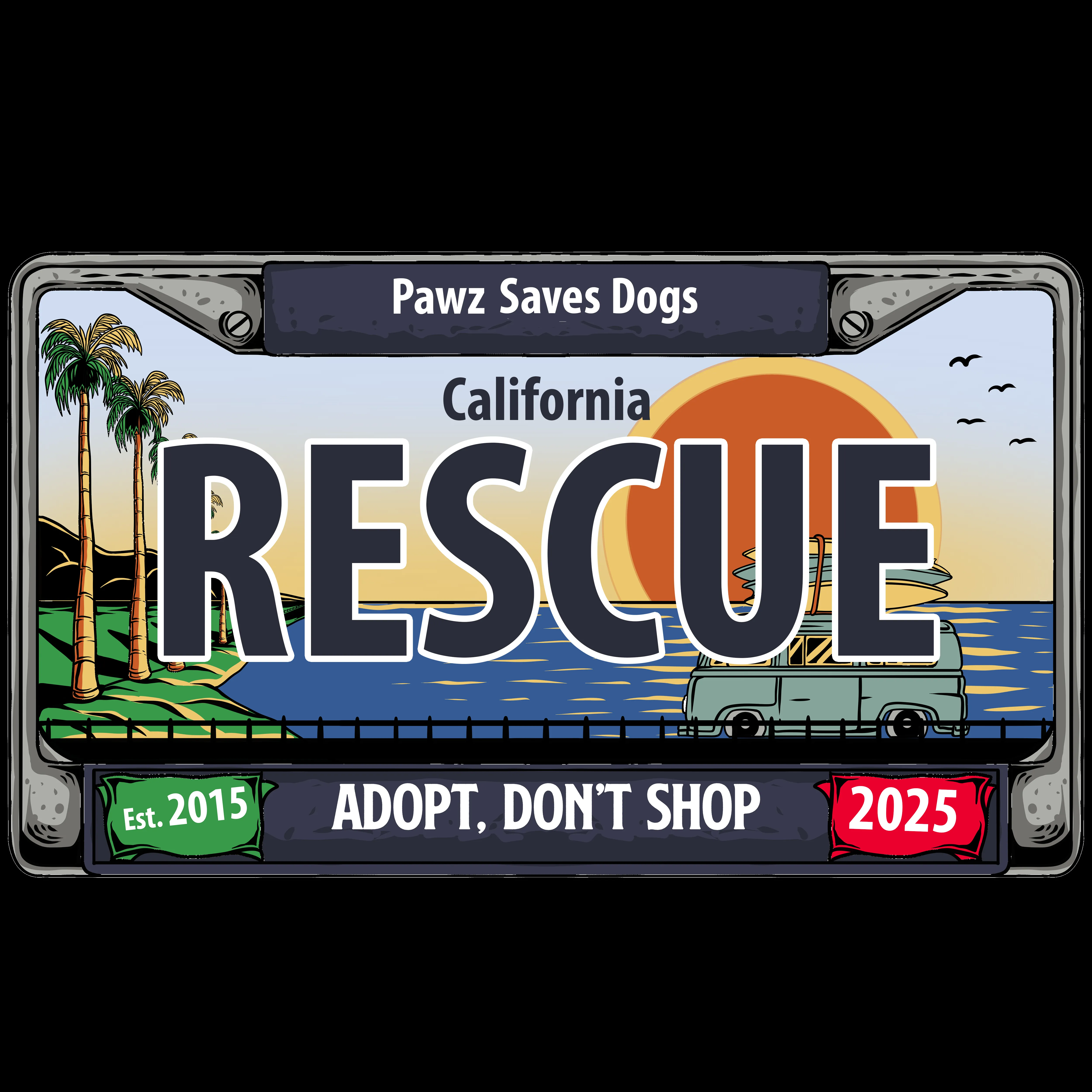 Cali Rescue License Plate (Adult Hoodie) sold by PAWZ product image thumbnail 3