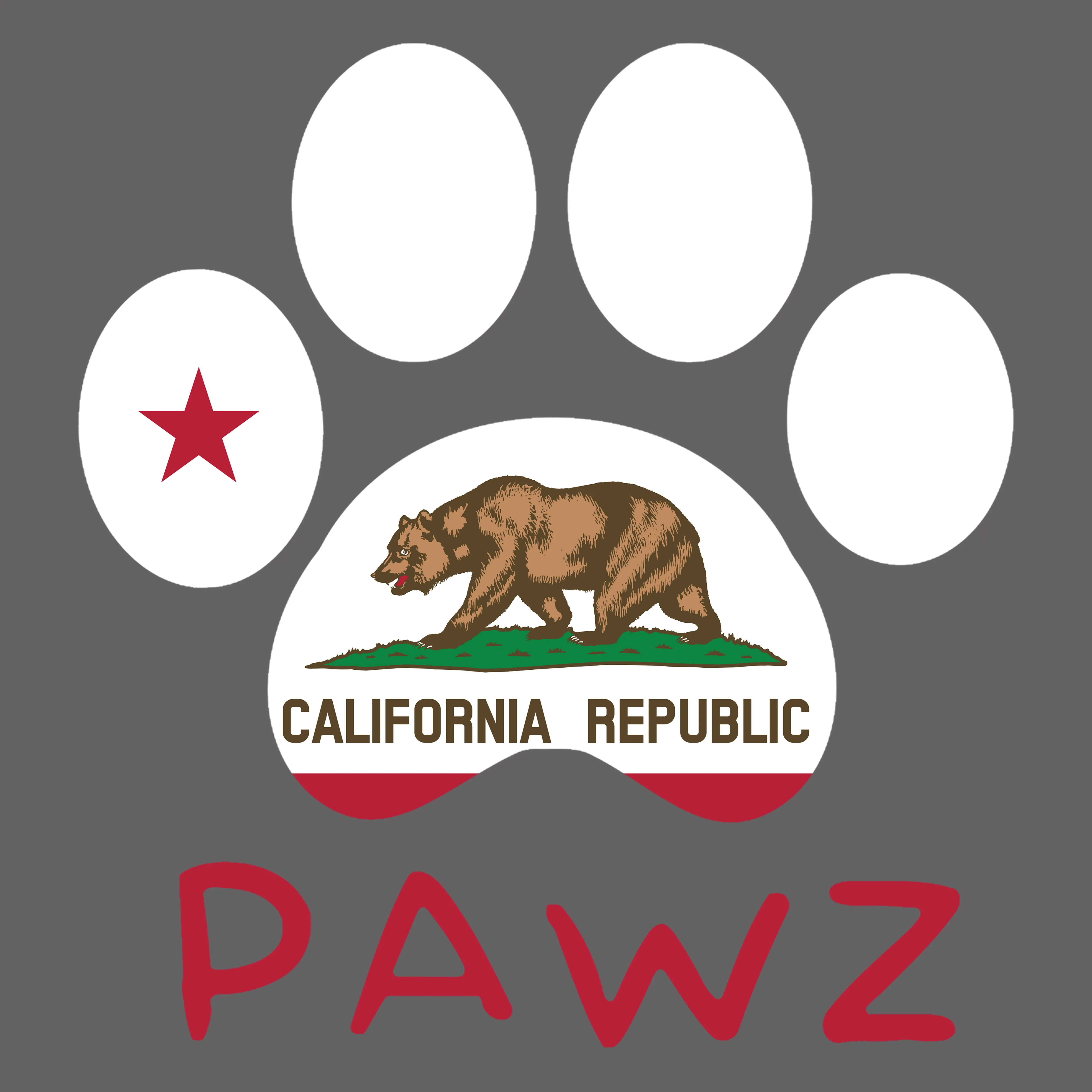 California Flag Paw (Adult Hoodie) sold by PAWZ product image thumbnail 3
