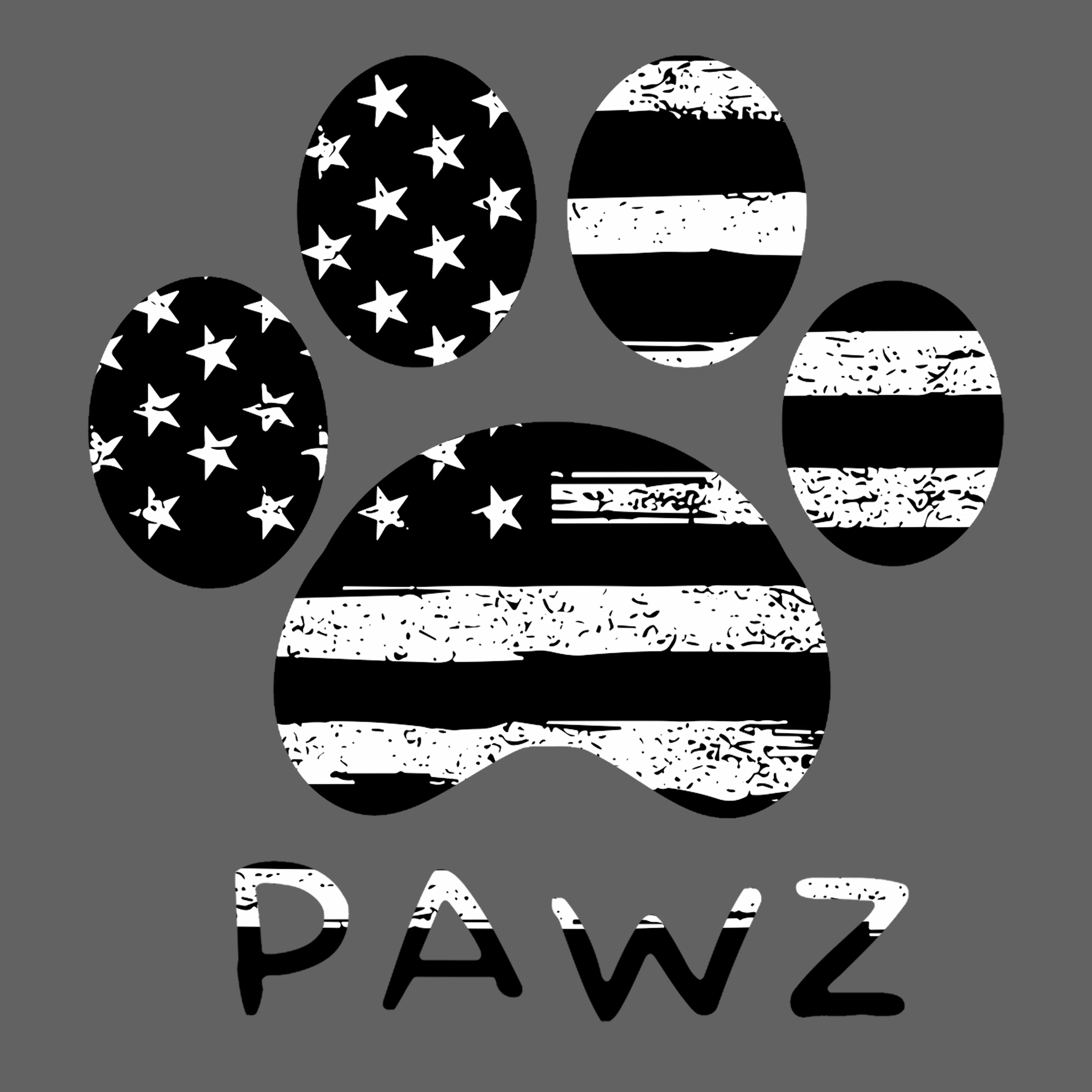 B/W Flag Paw (Adult Long Sleeve) sold by PAWZ product image thumbnail 3