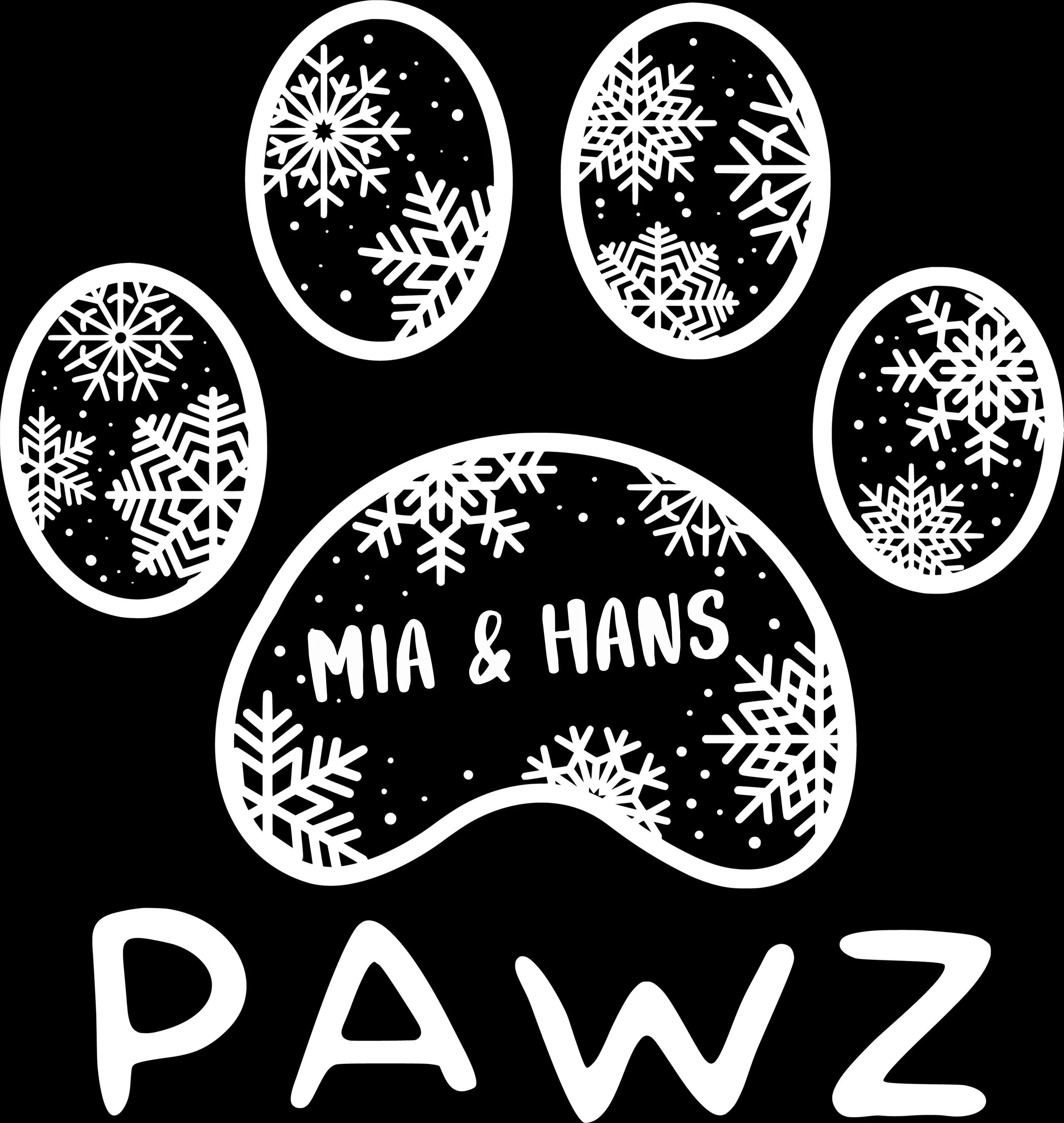 Mia & Hans Snowflake (Adult Short Sleeve T-Shirt) sold by PAWZ product image thumbnail 3