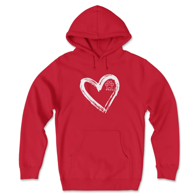 Big Heart White - Front Print (Adult Hoodie) sold by PAWZ
