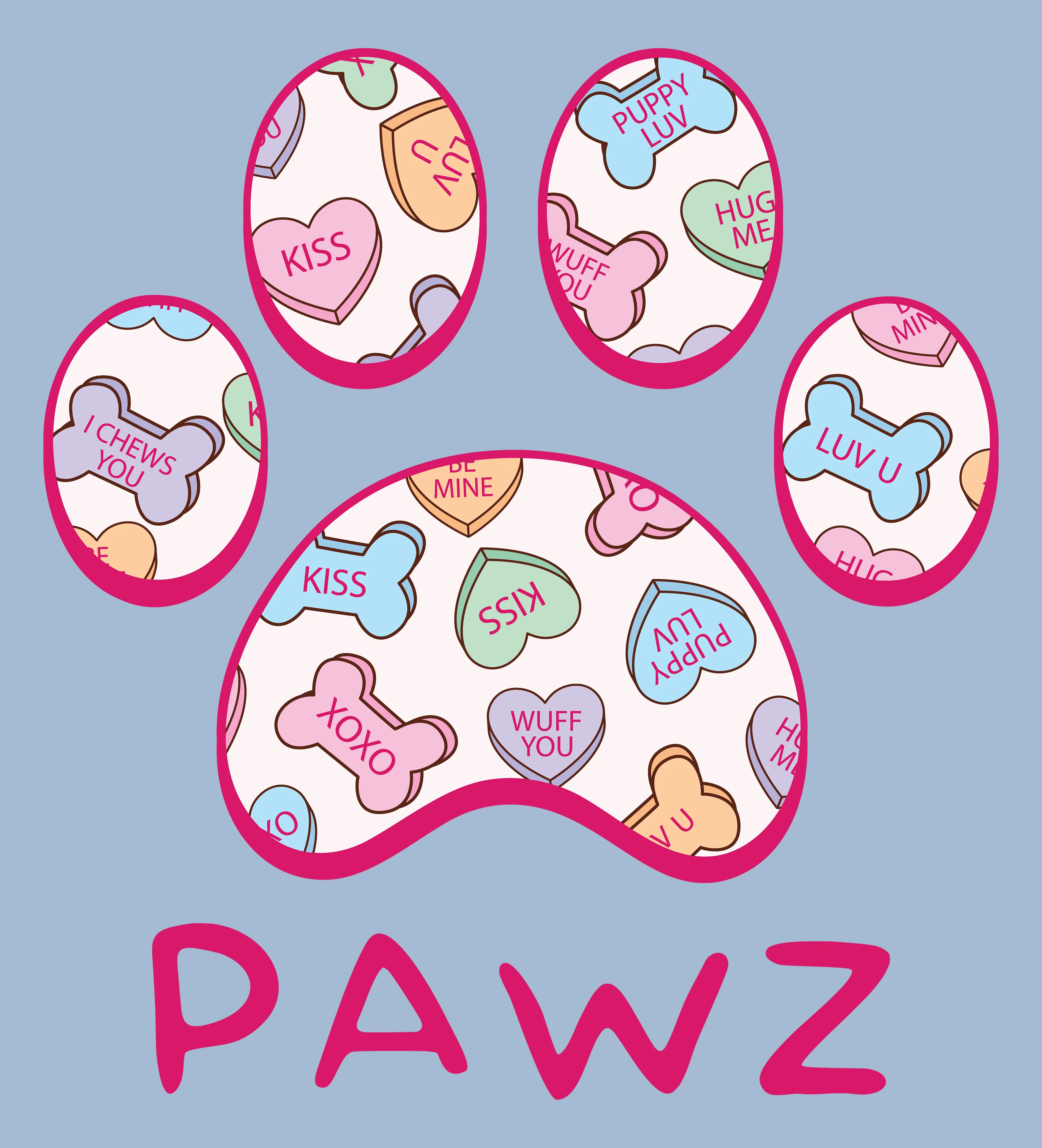 Candy Hearts (Adult Hoodie) sold by PAWZ product image thumbnail 3