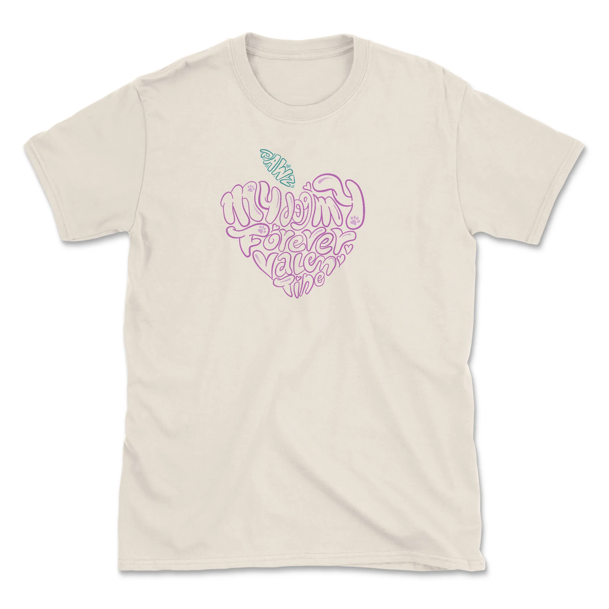Forever Valentine - Front Print (Adult Short Sleeve T-Shirt) sold by PAWZ