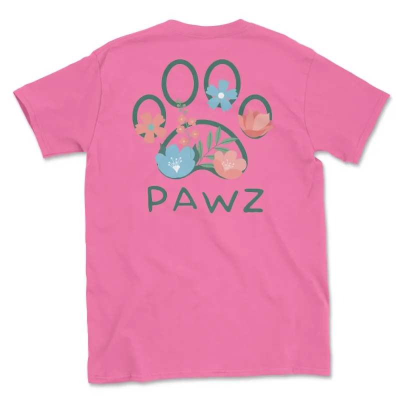 Flowers Paw (Adult Short Sleeve T-Shirt) sold by PAWZ