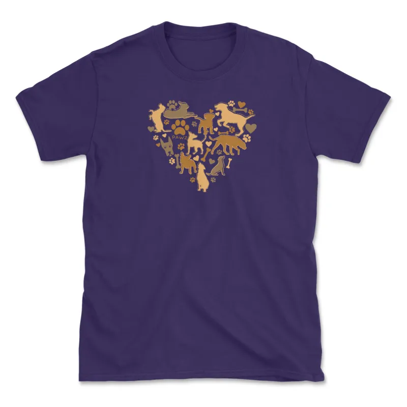 Heart of Dogs - Front Print (Adult Short Sleeve T-Shirt) sold by PAWZ