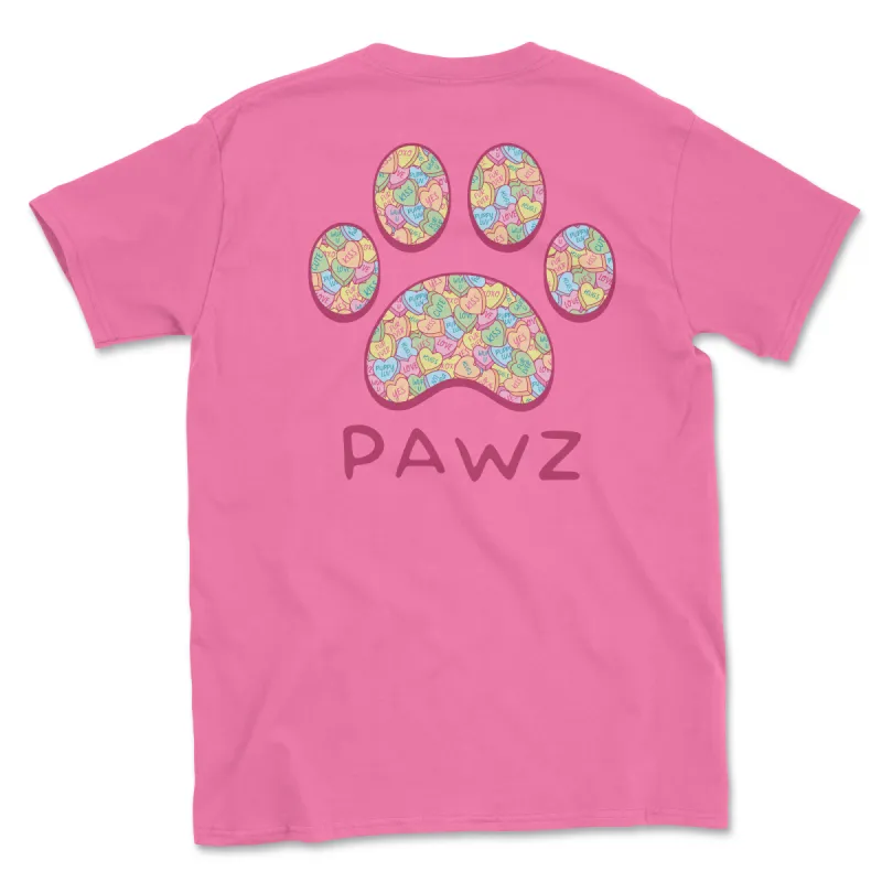 Sweet Hearts Paw (Adult Short Sleeve T-Shirt) sold by PAWZ
