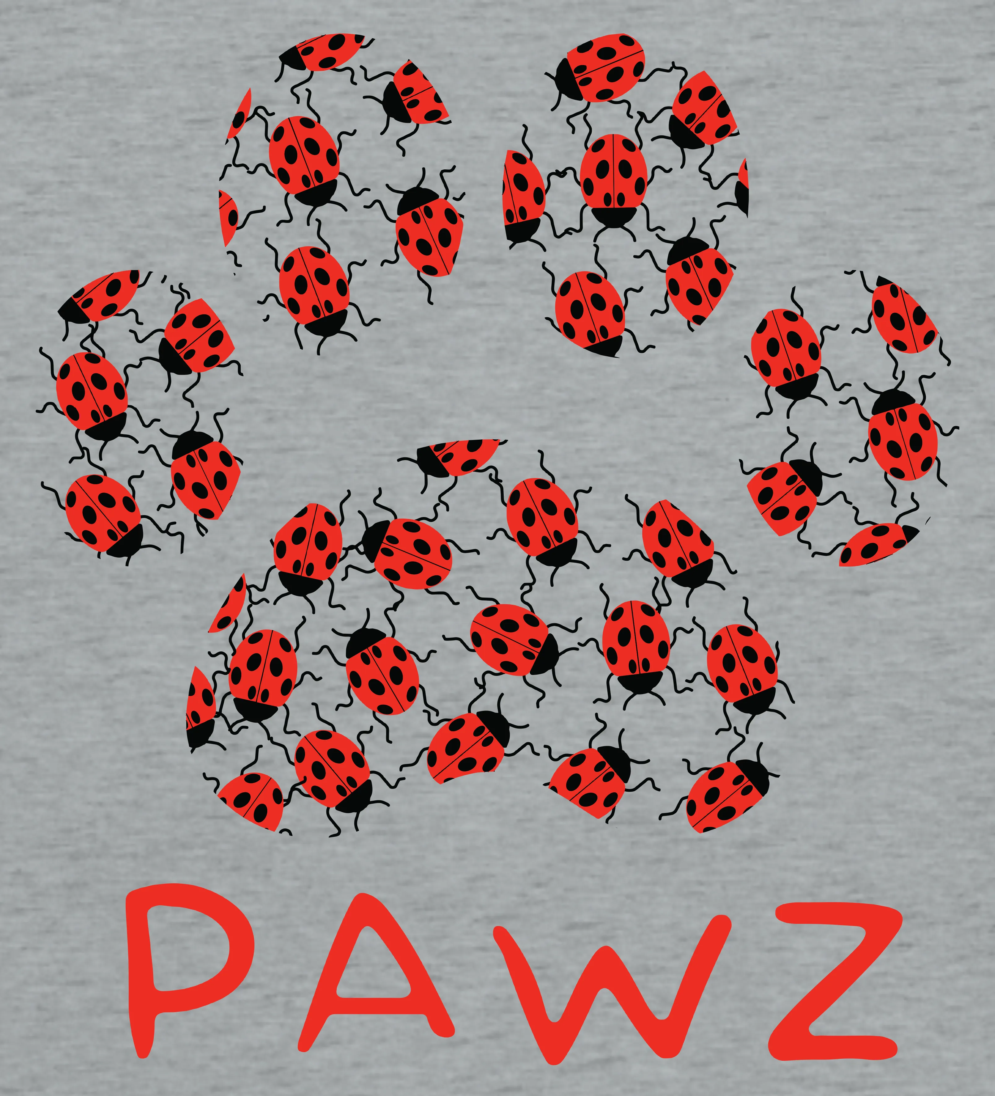 Lady Bug Paw (Adult Short Sleeve T-Shirt) sold by PAWZ product image thumbnail 3