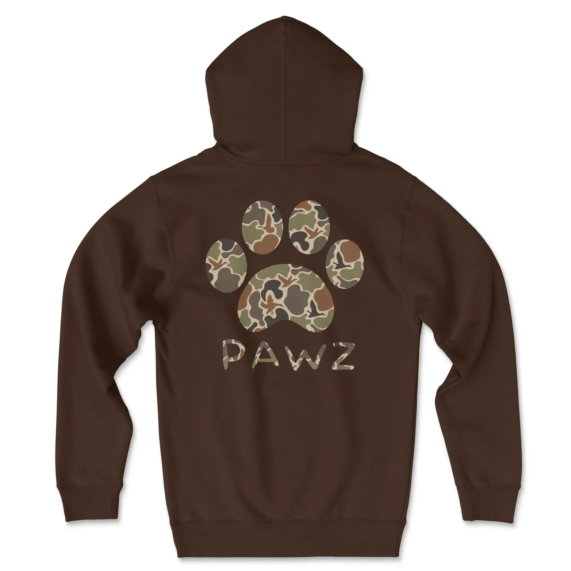 Duck Camo Dark - Brown (Adult Hoodie) sold by PAWZ
