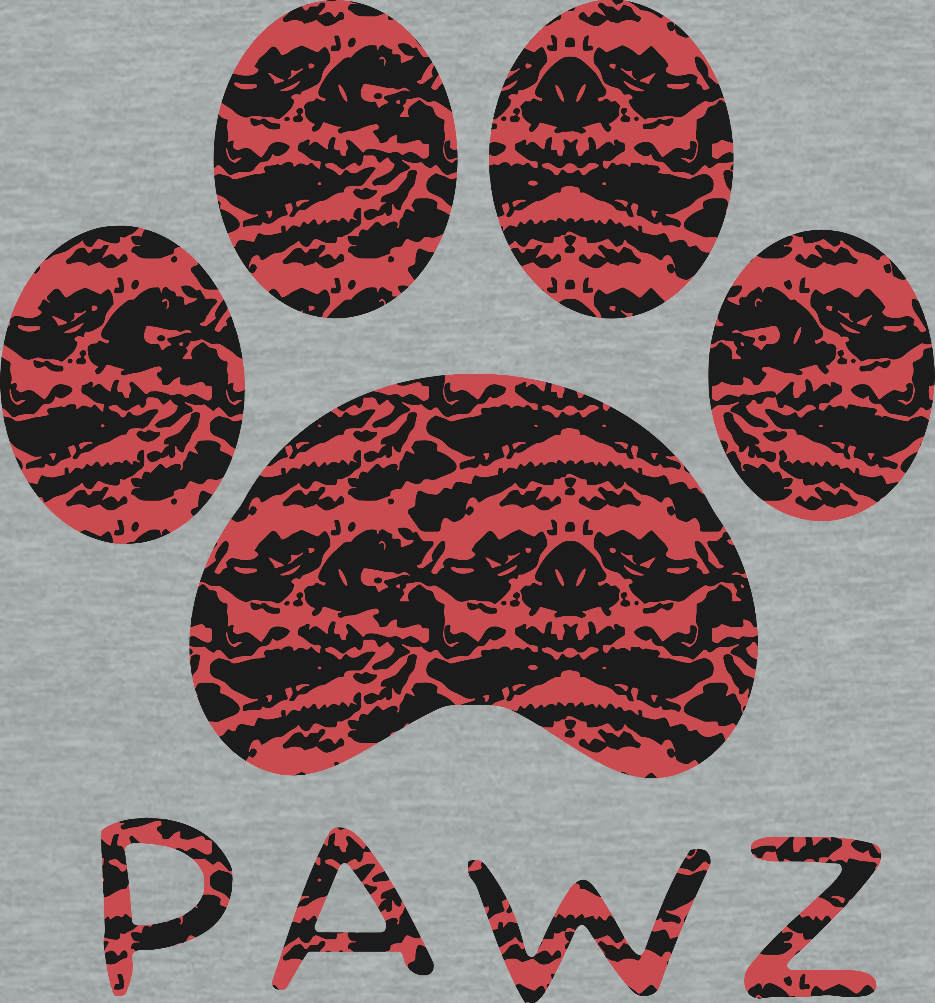 Red Tiger Camo (Adult Short Sleeve T-Shirt) sold by PAWZ product image thumbnail 3
