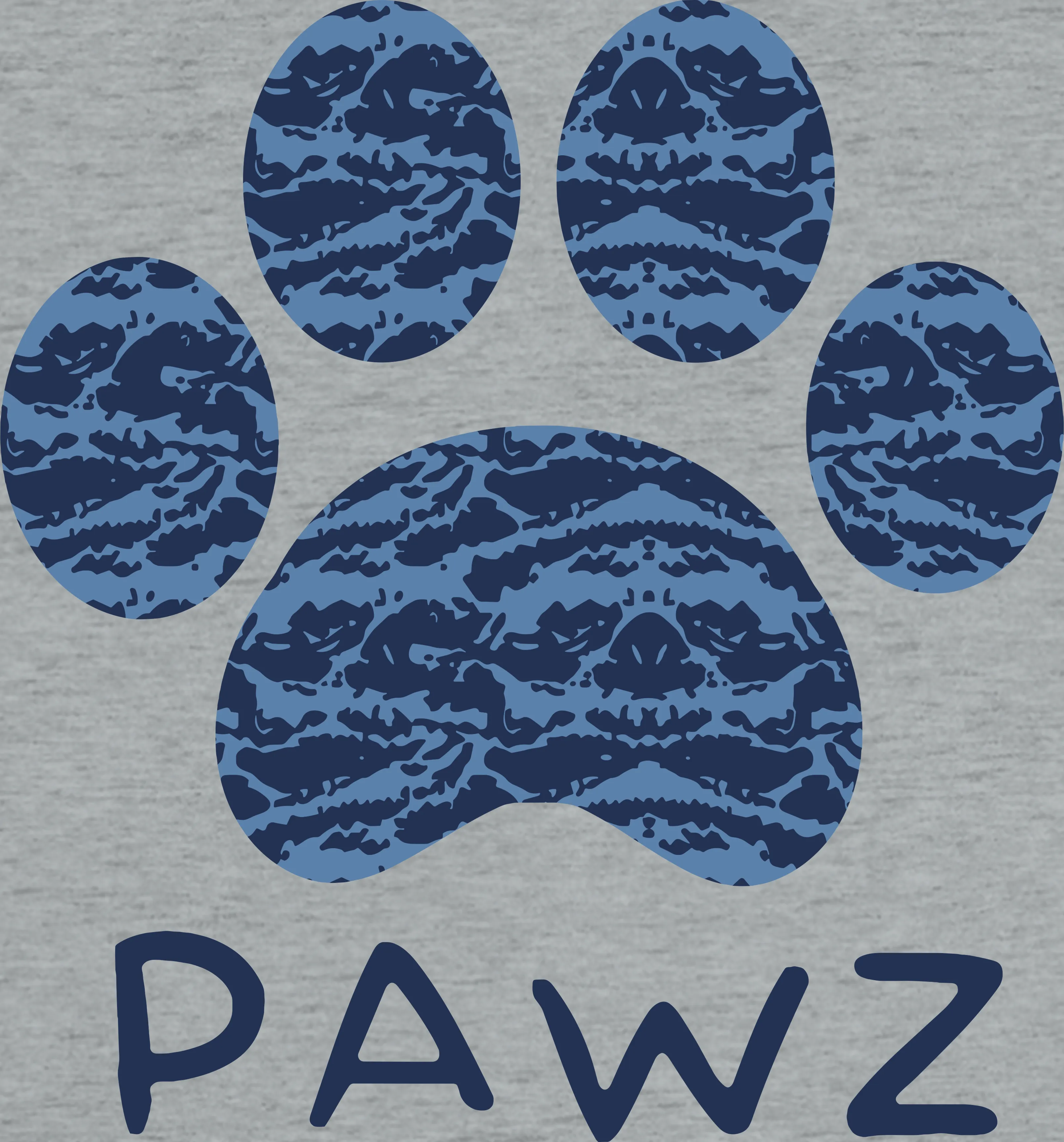 Blue Tiger Camo (Adult Short Sleeve T-Shirt) sold by PAWZ product image thumbnail 3