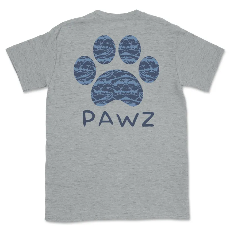 Blue Tiger Camo (Adult Short Sleeve T-Shirt) sold by PAWZ