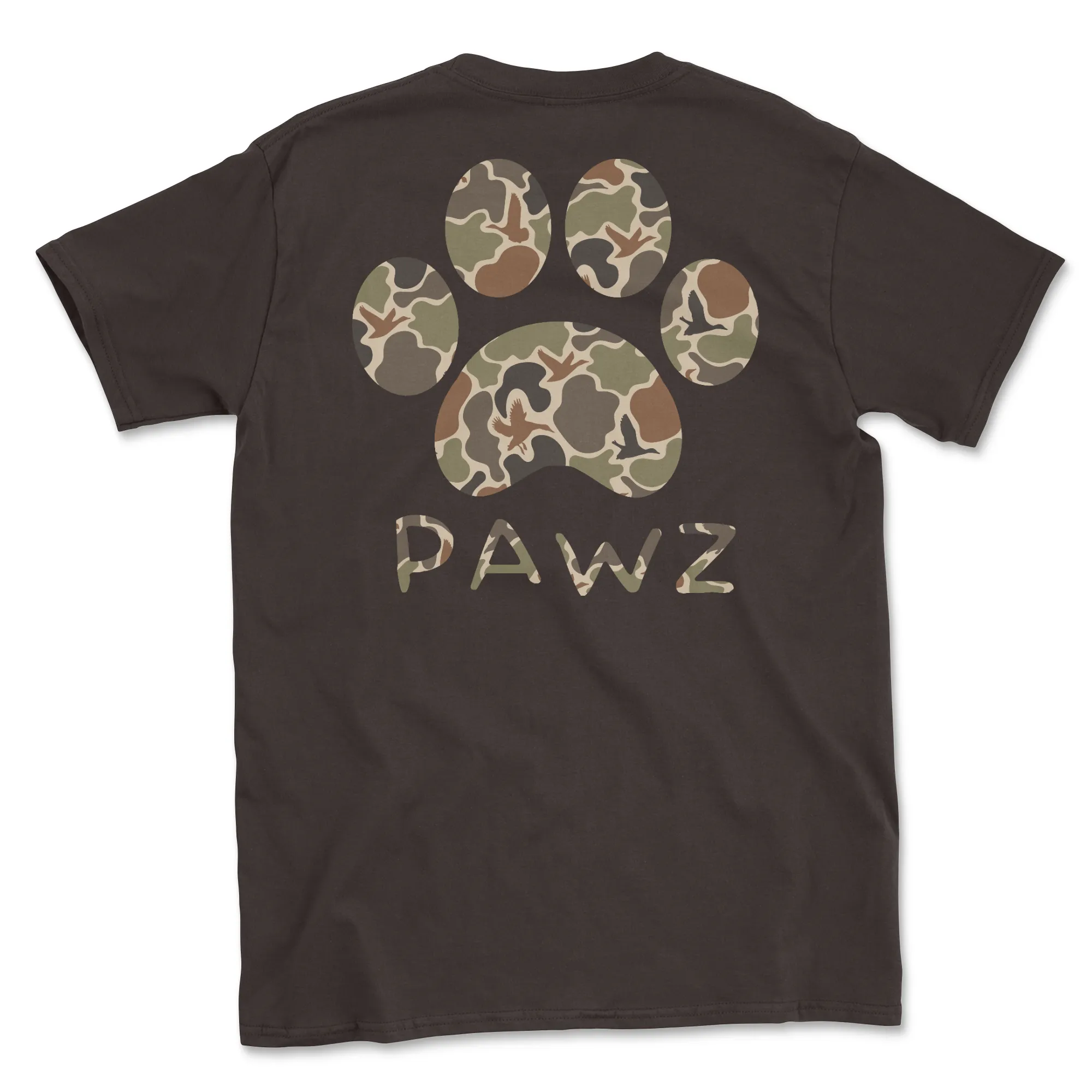 Duck Camo Dark - Brown (Adult Short Sleeve T-Shirt) sold by PAWZ