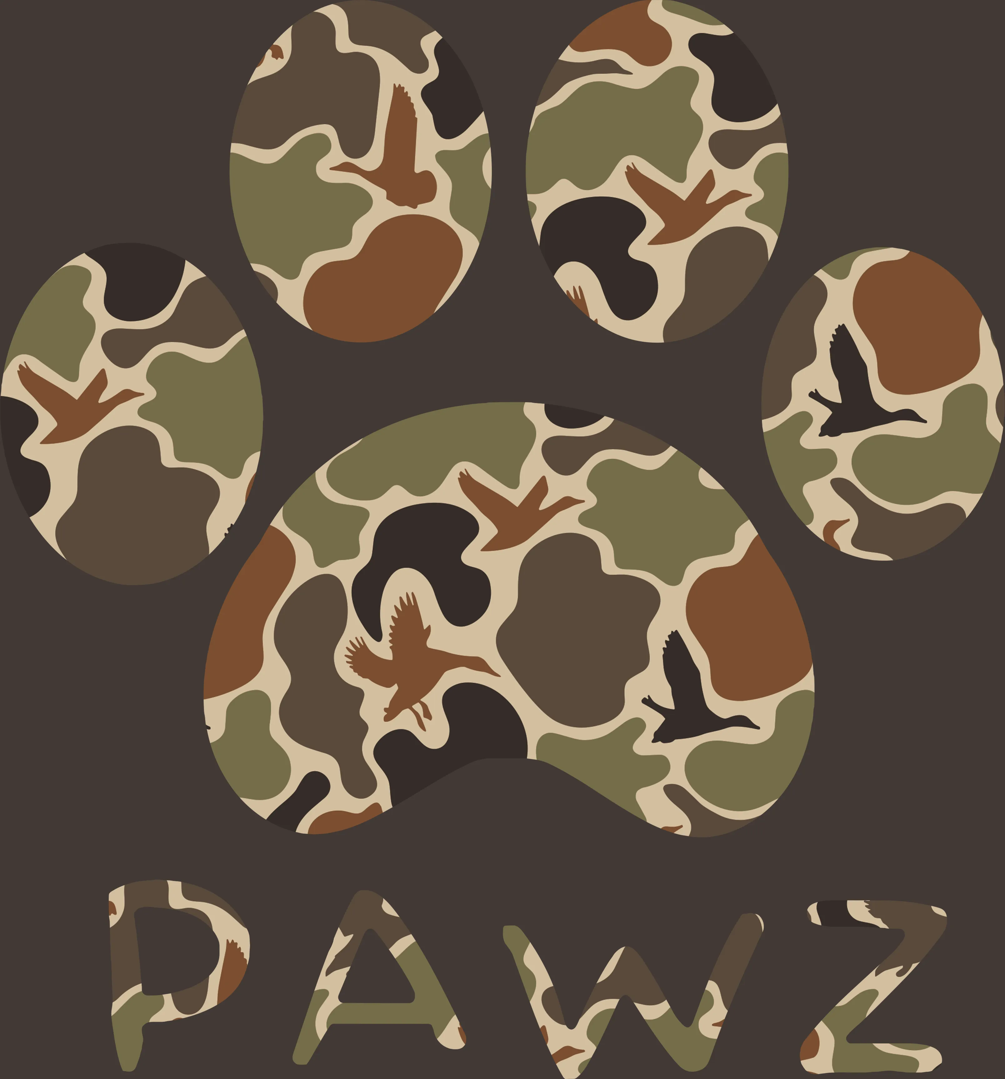Duck Camo Dark - Brown (Adult Short Sleeve T-Shirt) sold by PAWZ product image thumbnail 3