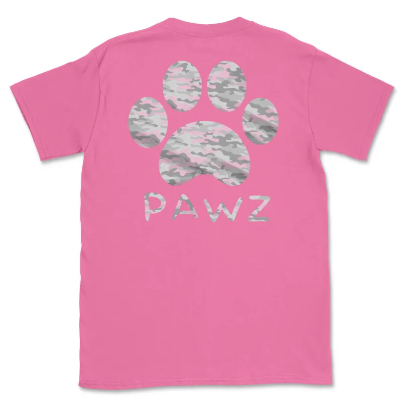 Pink & Grey Camo (Adult Short Sleeve T-Shirt) sold by PAWZ