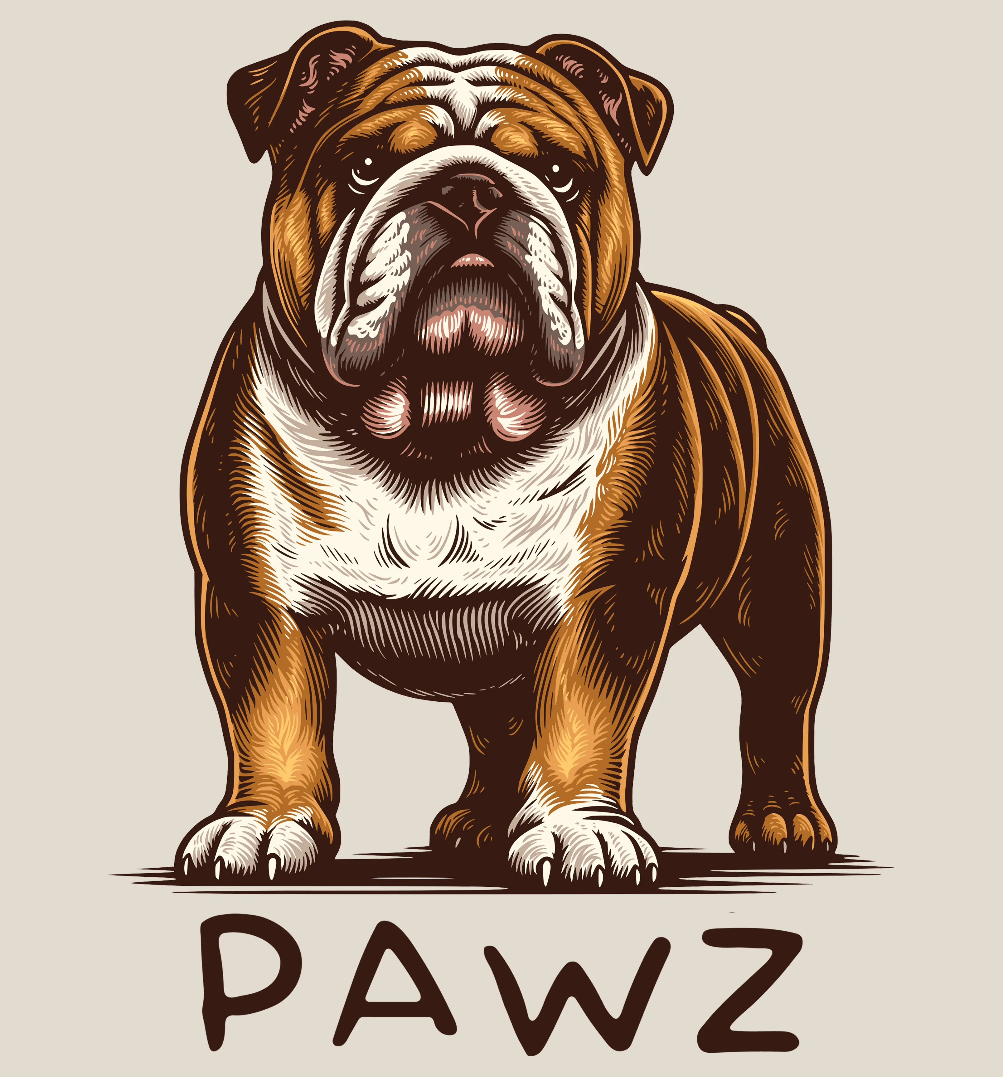 Bulldog (Adult Short Sleeve T-Shirt) sold by PAWZ product image thumbnail 3