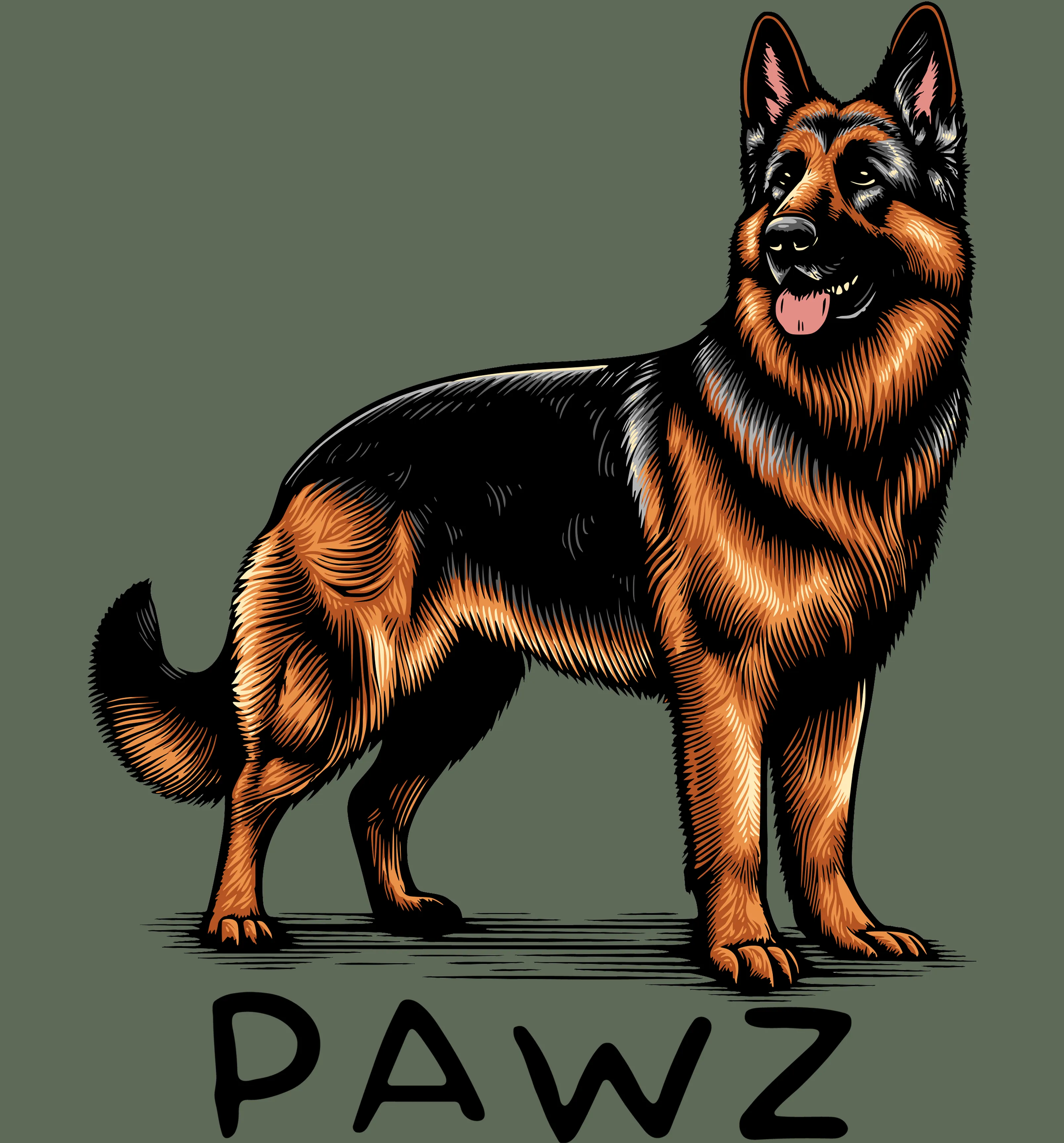 German Shepherd (Adult Short Sleeve T-Shirt) sold by PAWZ product image thumbnail 3