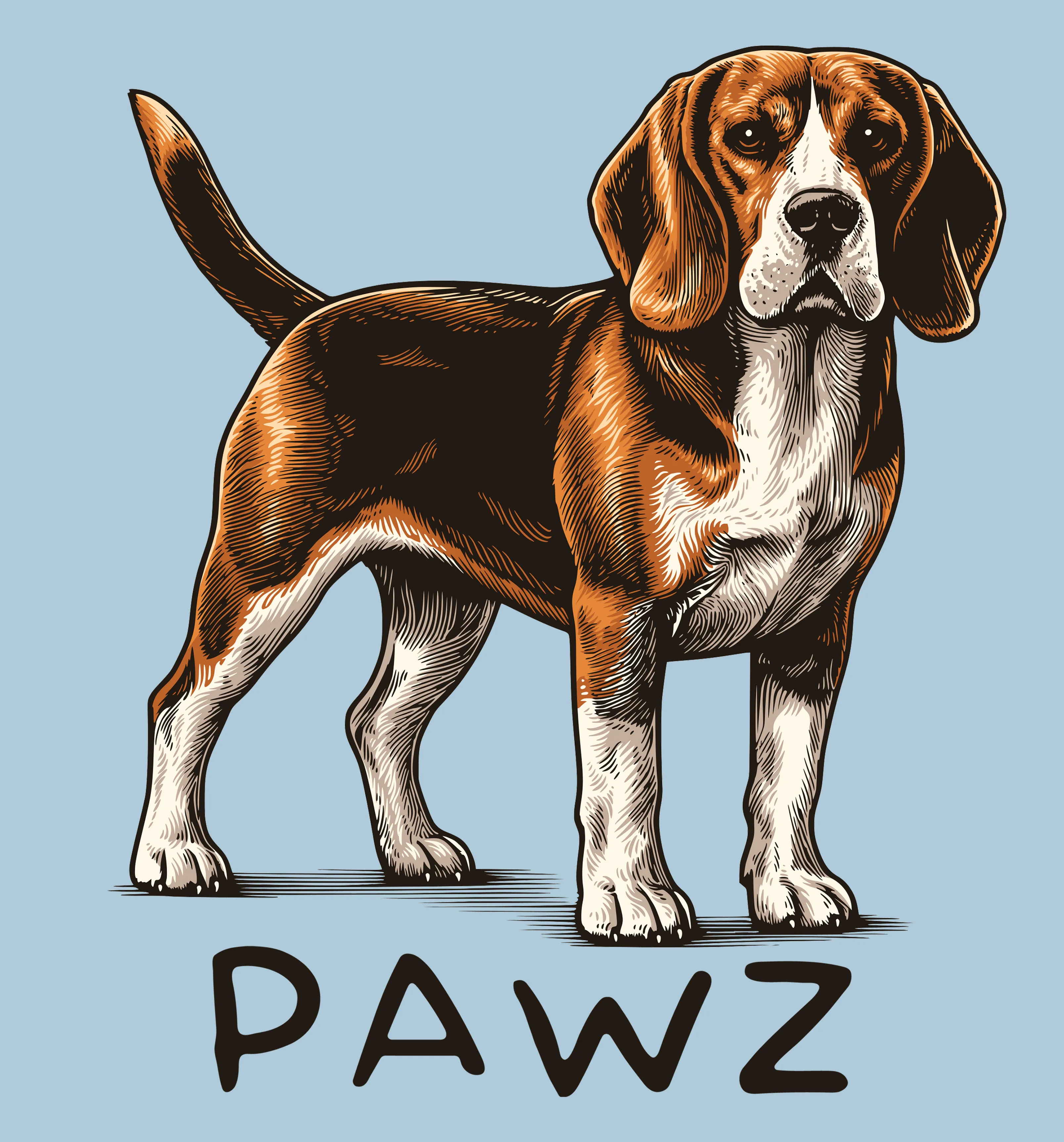 Beagle (Adult Short Sleeve T-Shirt) sold by PAWZ product image thumbnail 3