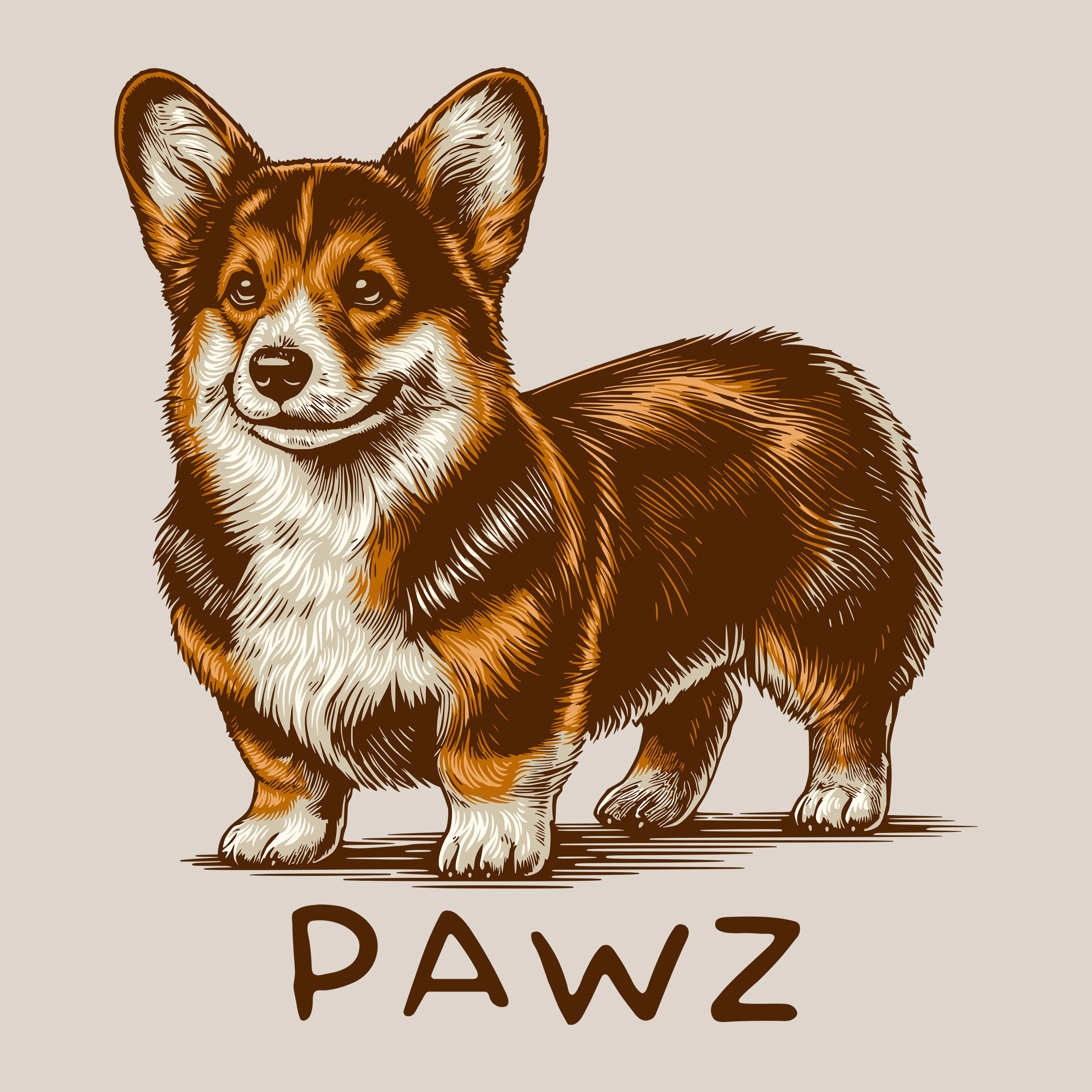 Corgi (Adult Short Sleeve T-Shirt) sold by PAWZ product image thumbnail 3