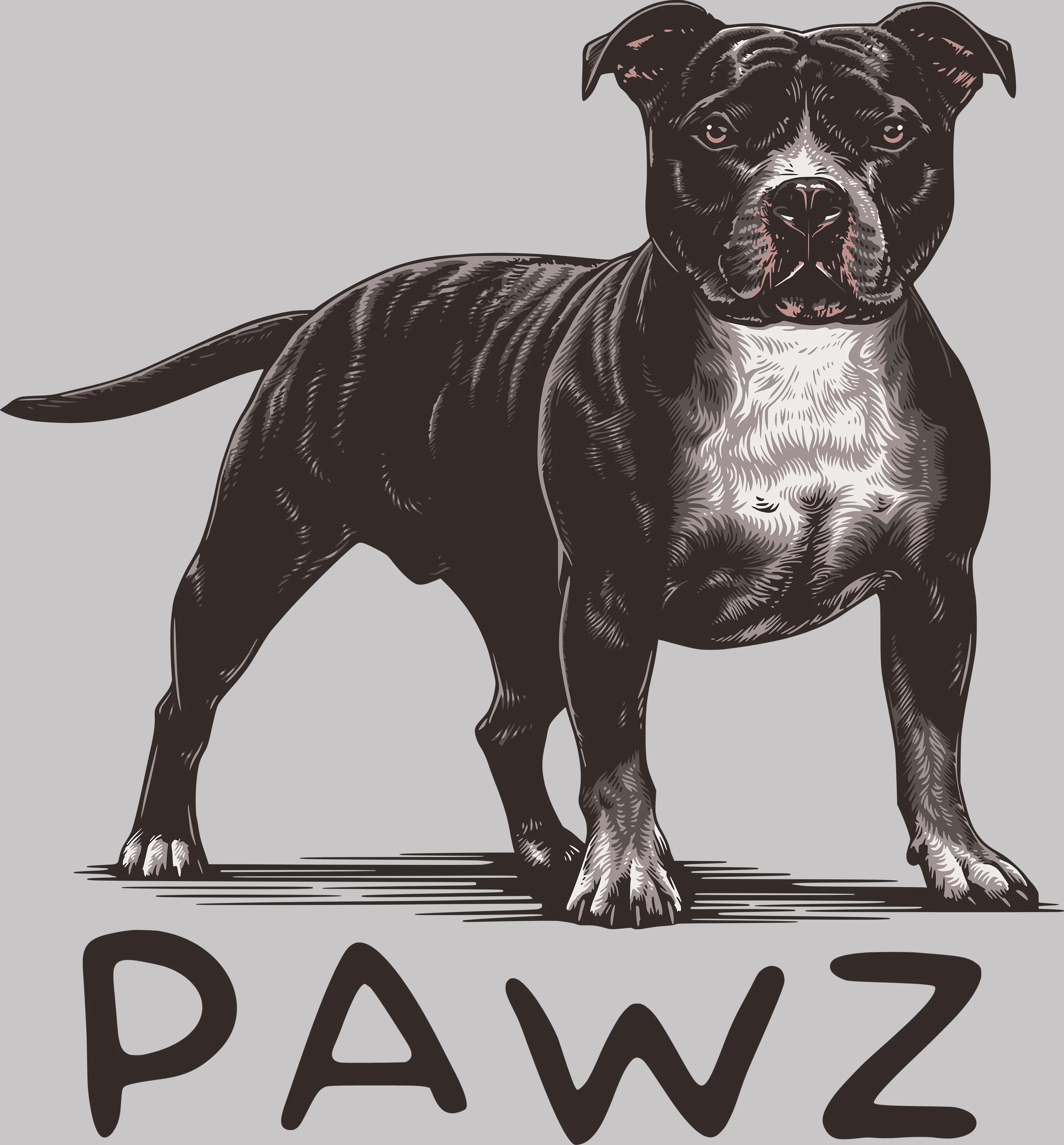 Staffie (Adult Short Sleeve T-Shirt) sold by PAWZ product image thumbnail 3