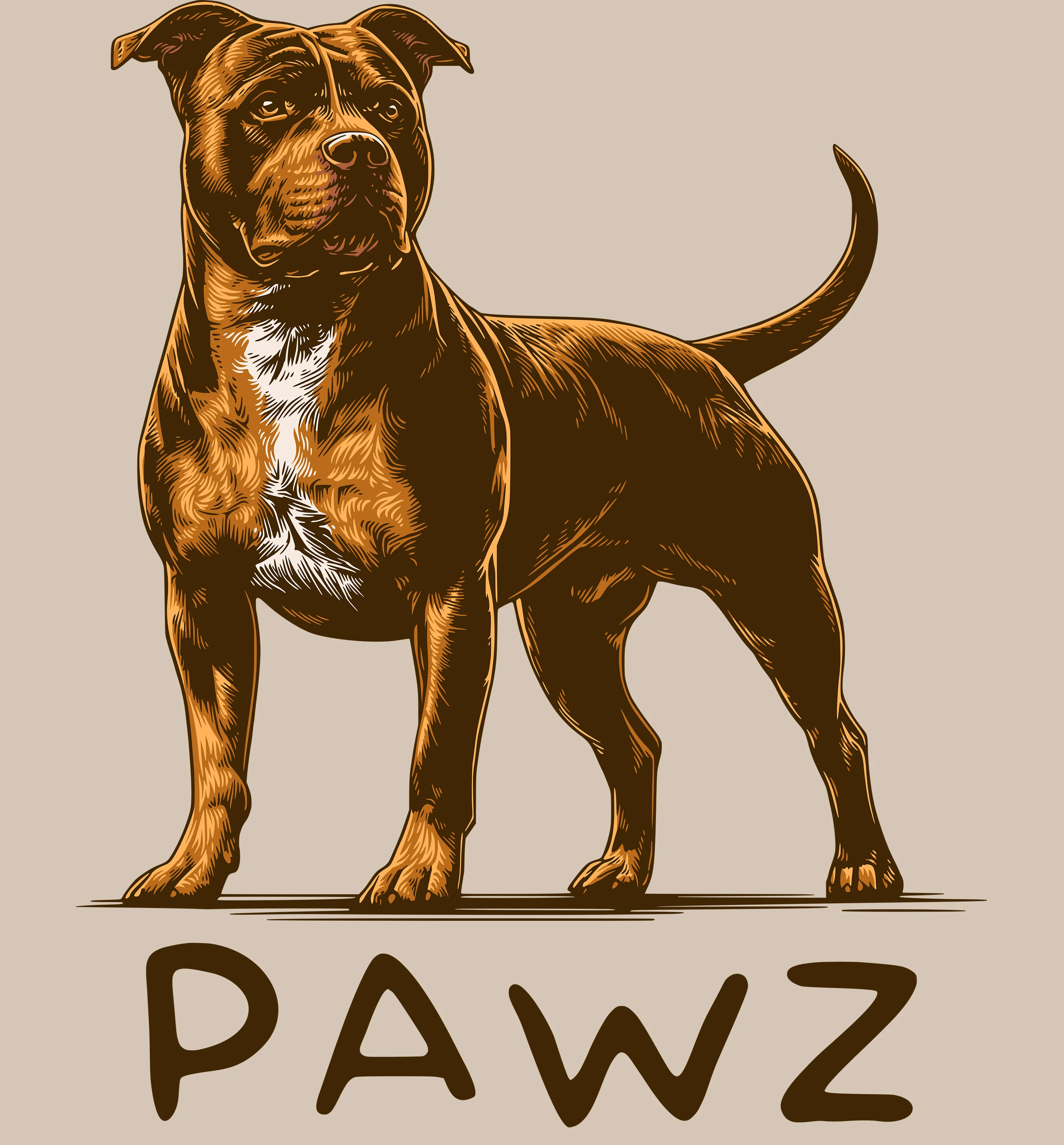 Pitbull (Adult Short Sleeve T-Shirt) sold by PAWZ product image thumbnail 3