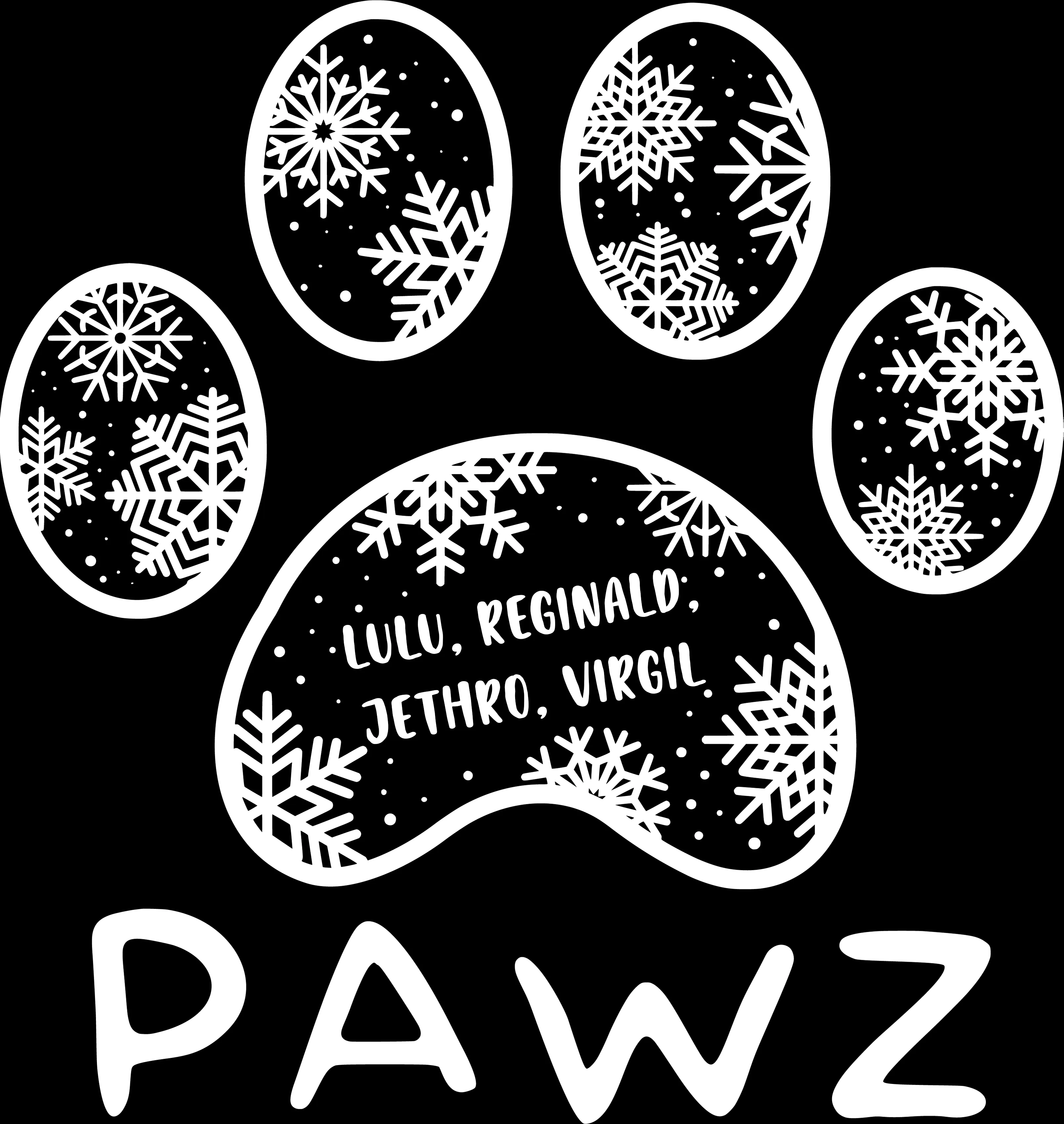 Lulu, Reginald, Jethro, Virgil Snowflake (Adult Hoodie) sold by PAWZ product image thumbnail 3