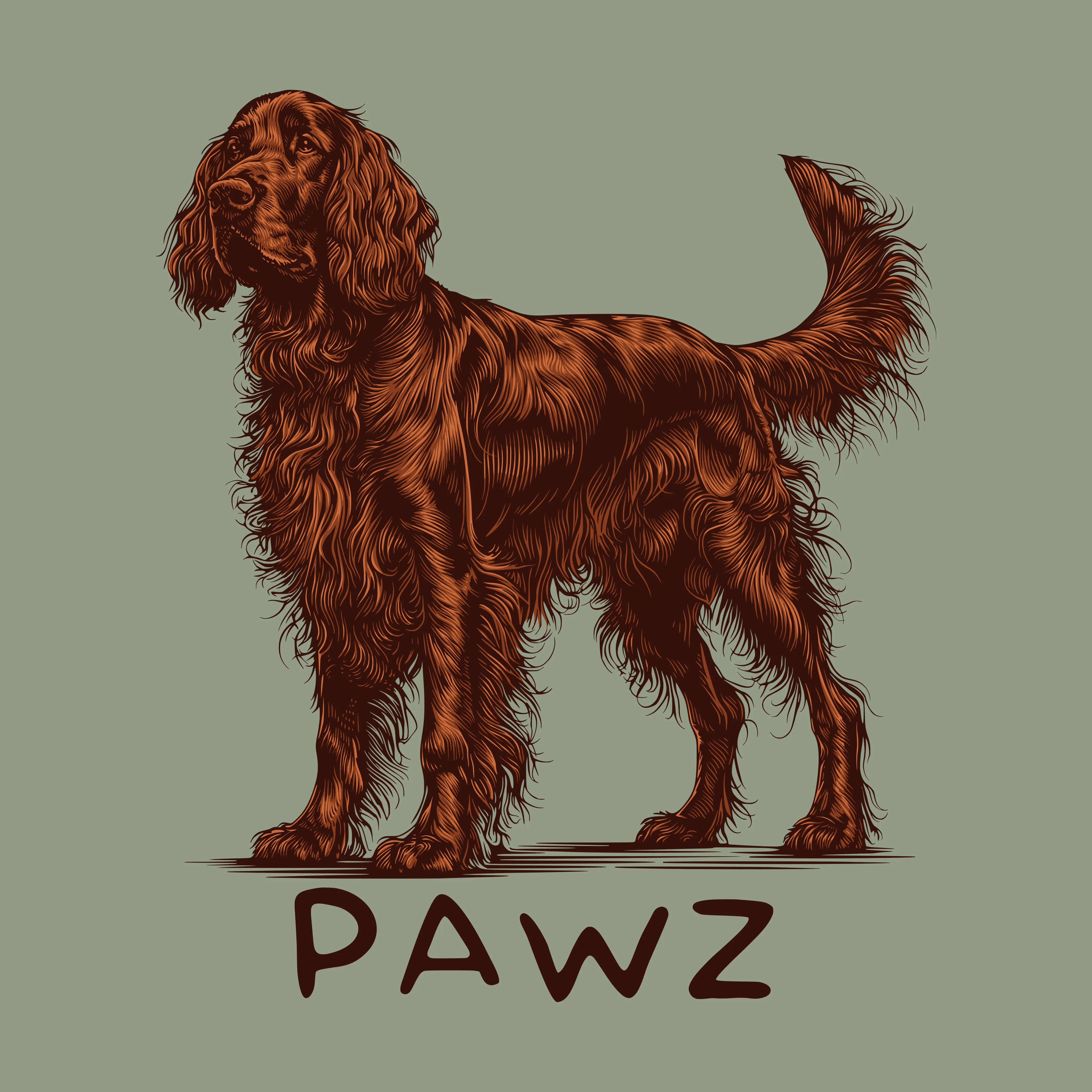Red Setter (Adult Short Sleeve T-Shirt) sold by PAWZ product image thumbnail 3