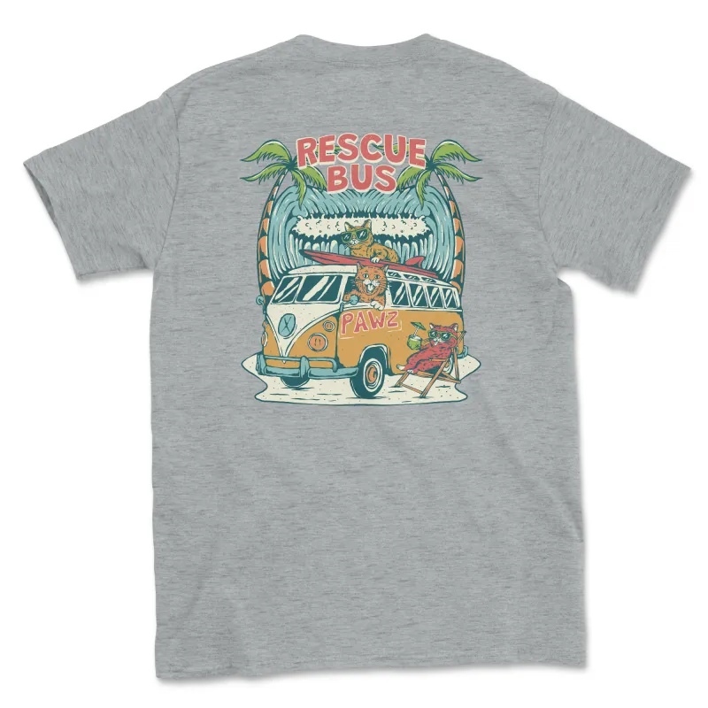 Rescue Bus - Cats (Adult Short Sleeve T-Shirt) sold by PAWZ