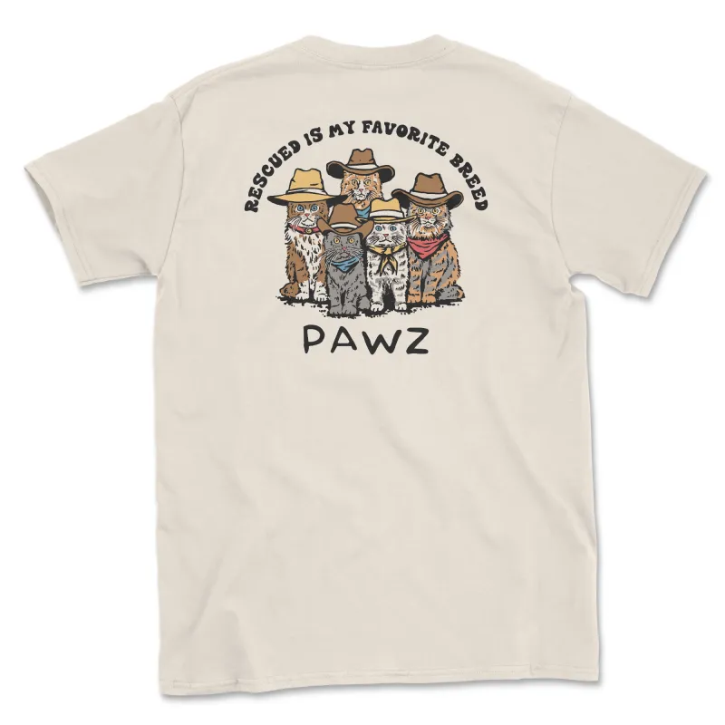 Rescued Breed - Cats (Adult Short Sleeve T-Shirt) sold by PAWZ
