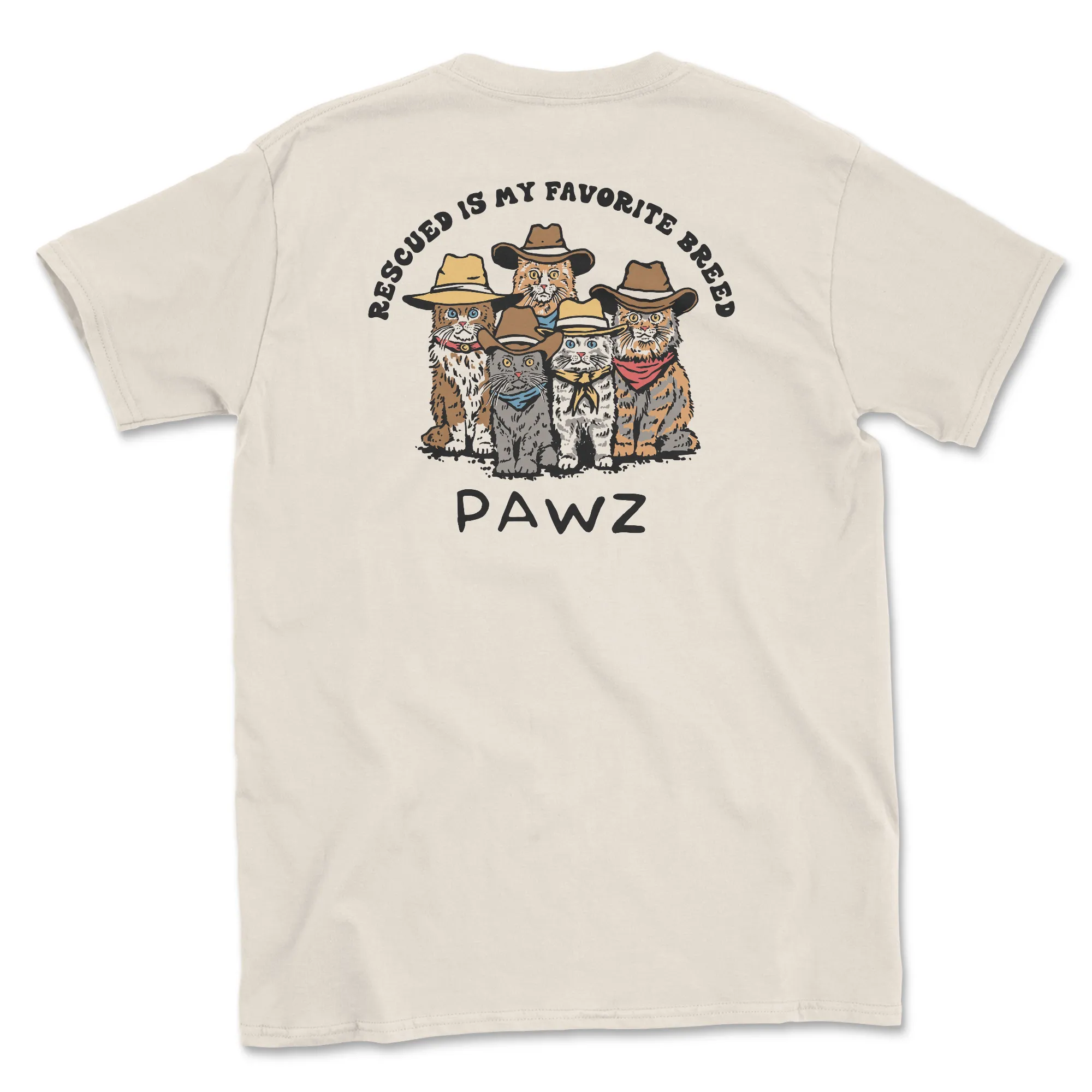 Rescued Breed - Cats (Adult Short Sleeve T-Shirt) sold by PAWZ