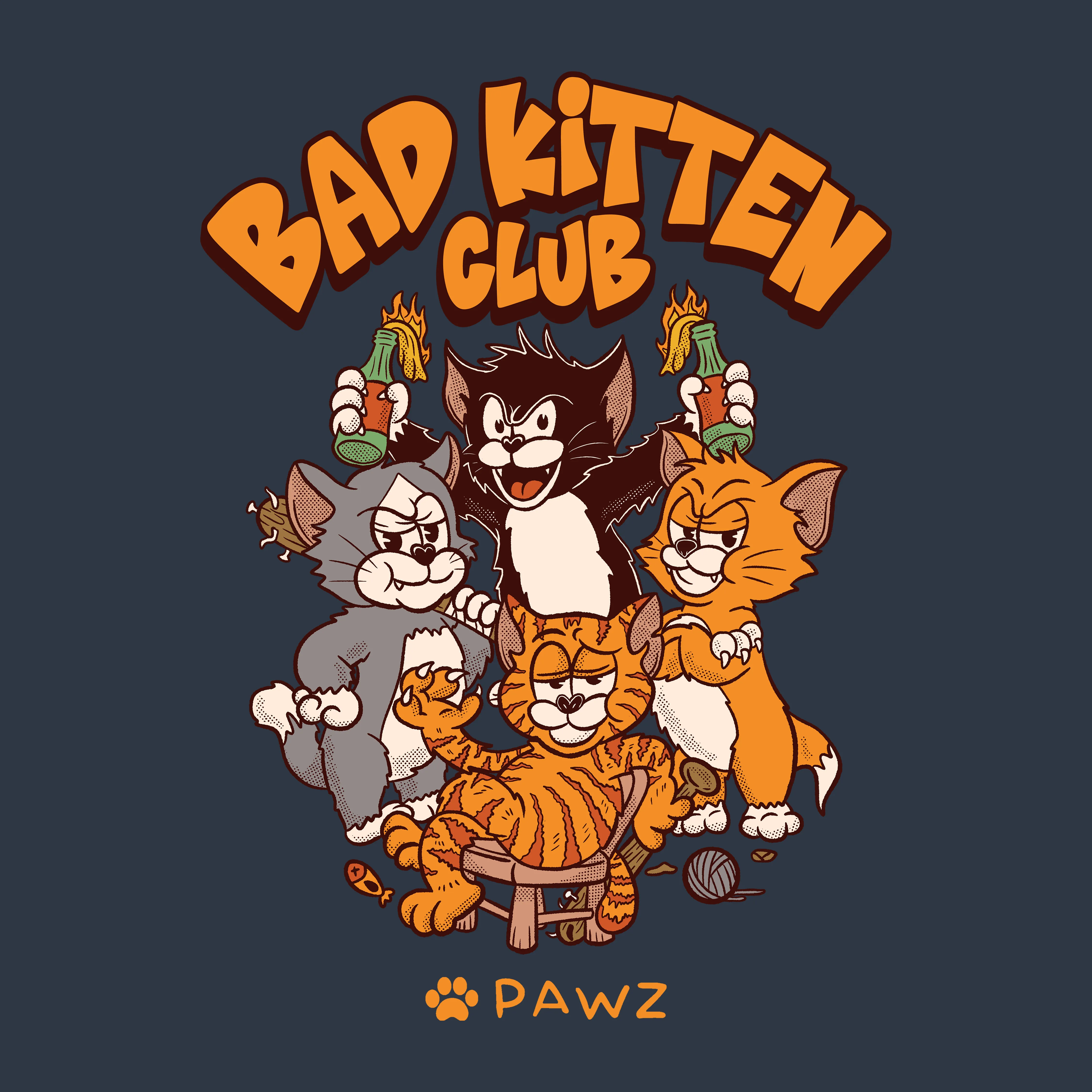 Bad Kitten Club - (Adult Hoodie) sold by PAWZ product image thumbnail 3