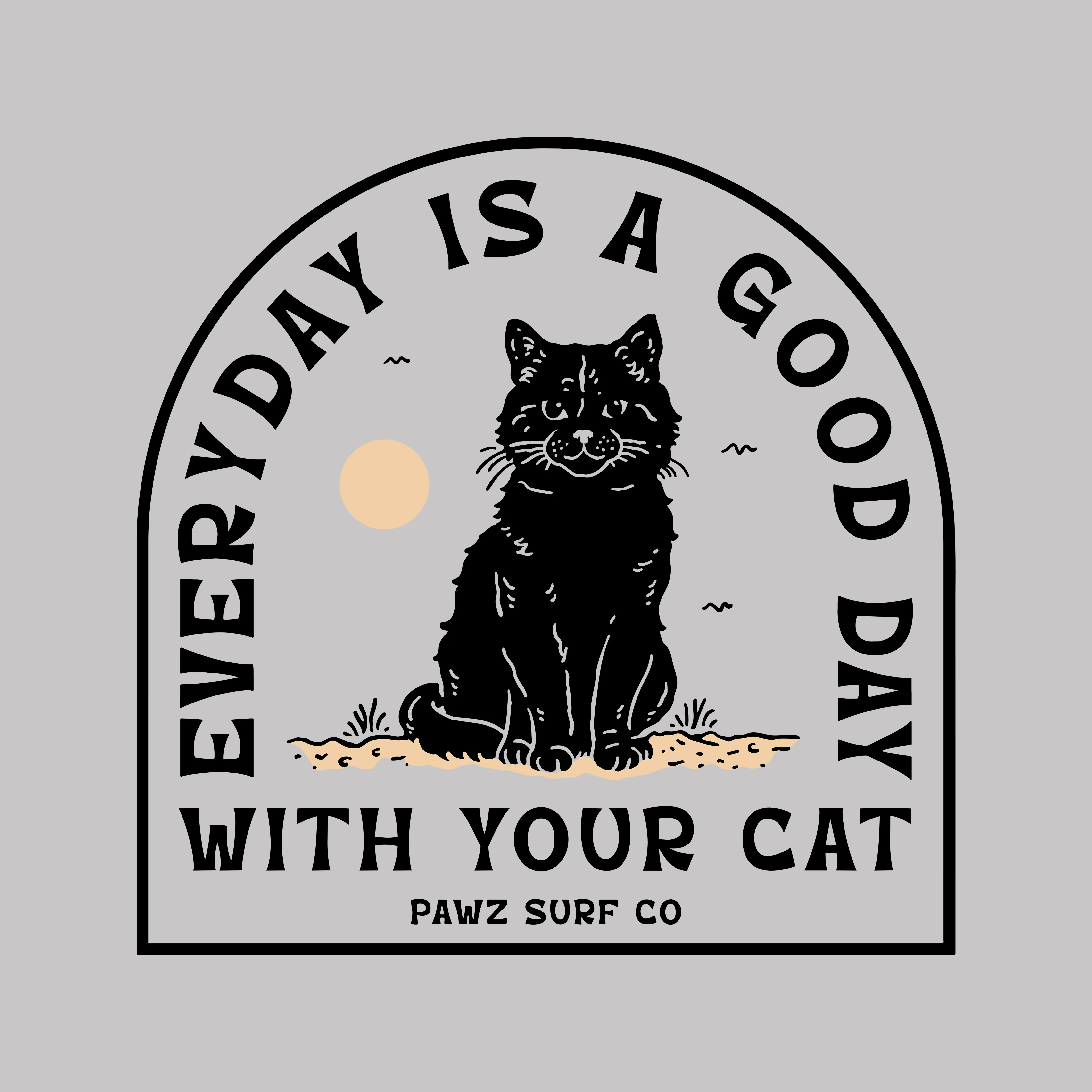 Good Day Cat - Ice Grey (Adult Short Sleeve T-Shirt) sold by PAWZ product image thumbnail 3