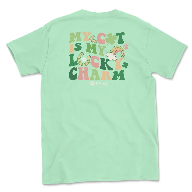 Lucky Charm - Cat (Adult Short Sleeve T-Shirt) sold by PAWZ